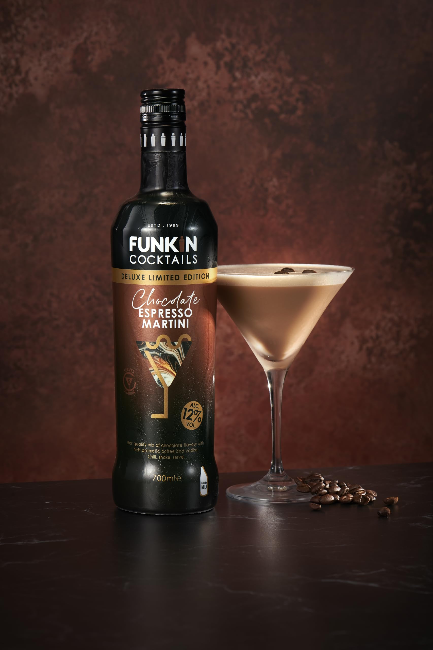Funkin Chocolate Espresso Martini Ready to Drink Cocktail Bottle - 12% ABV 2
