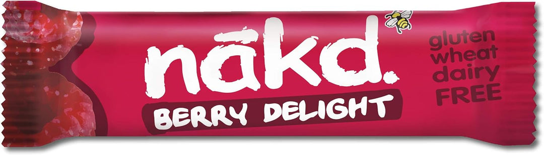 Nakd Berry Delight 35g Fruit & Nut Snack Bar - Case of 48 Raw, Vegan, Gluten-Free Bars
