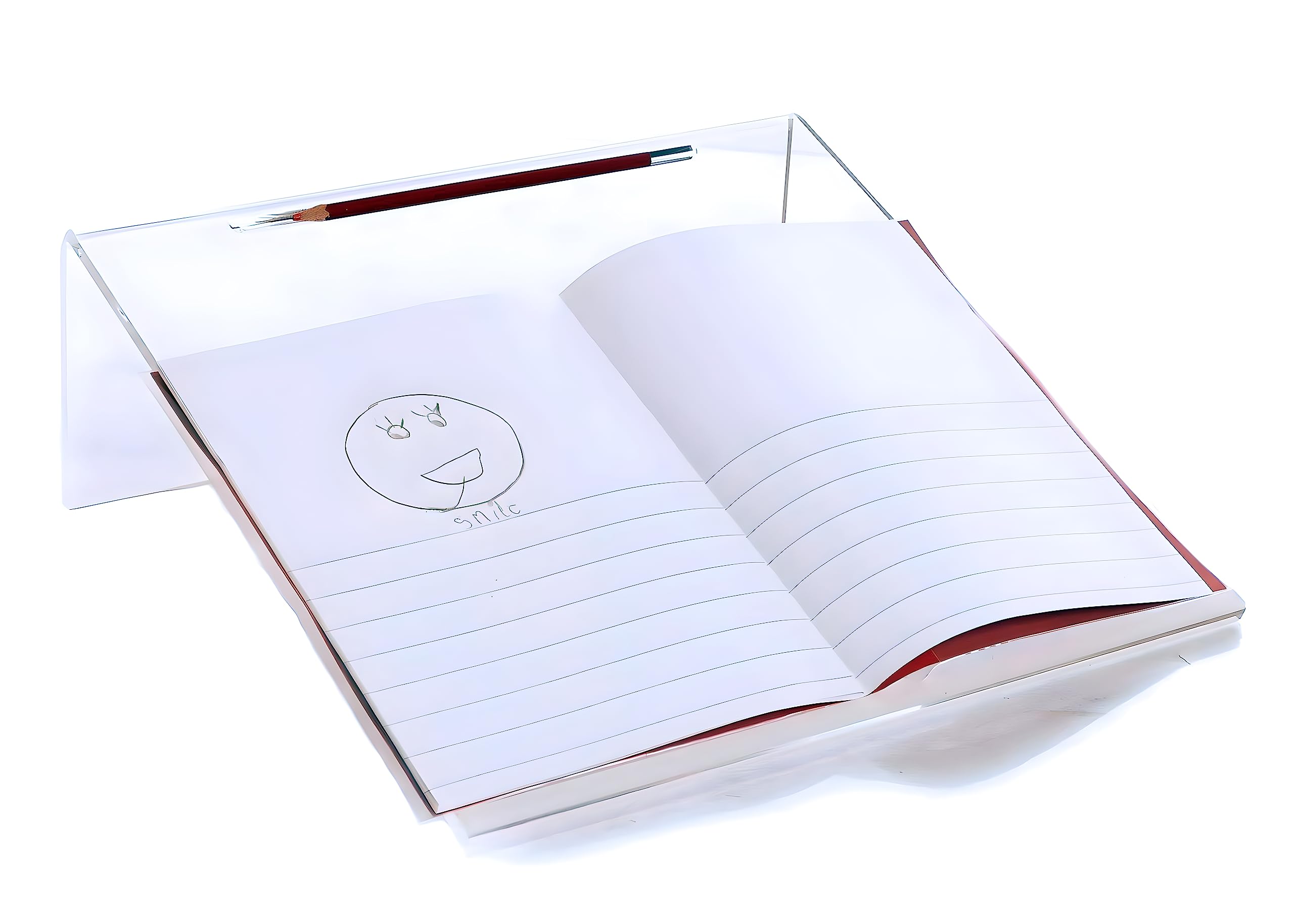 Playlearn Clear Acrylic Ergonomic Writing Slope - 20 Degree Angle, Extra Wide 35cm | Pen Holder Groove 1