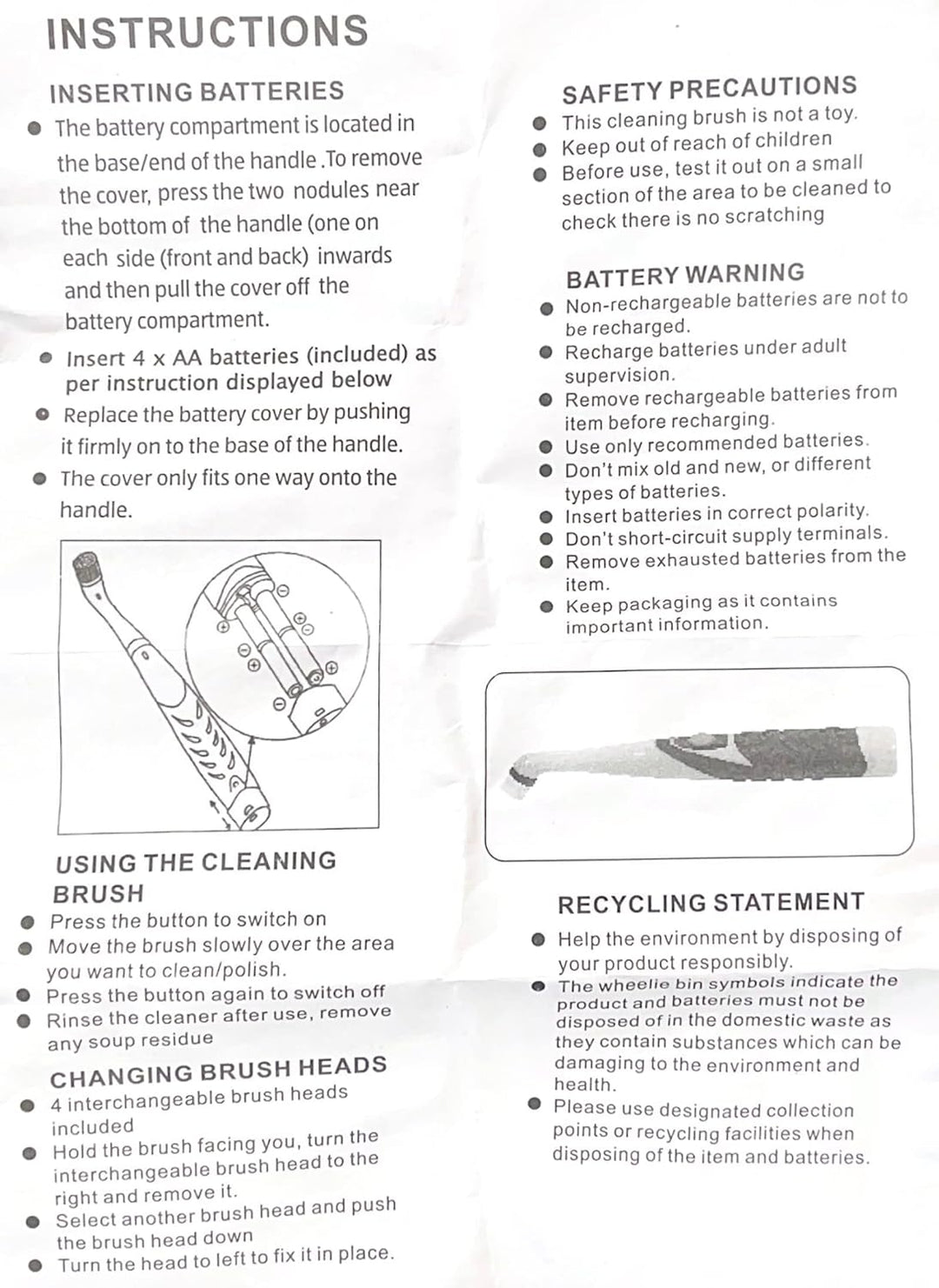 Stardrops - The Pink Stuff Miracle Scrubber Kit with Electric Tool & 4 Brush Heads