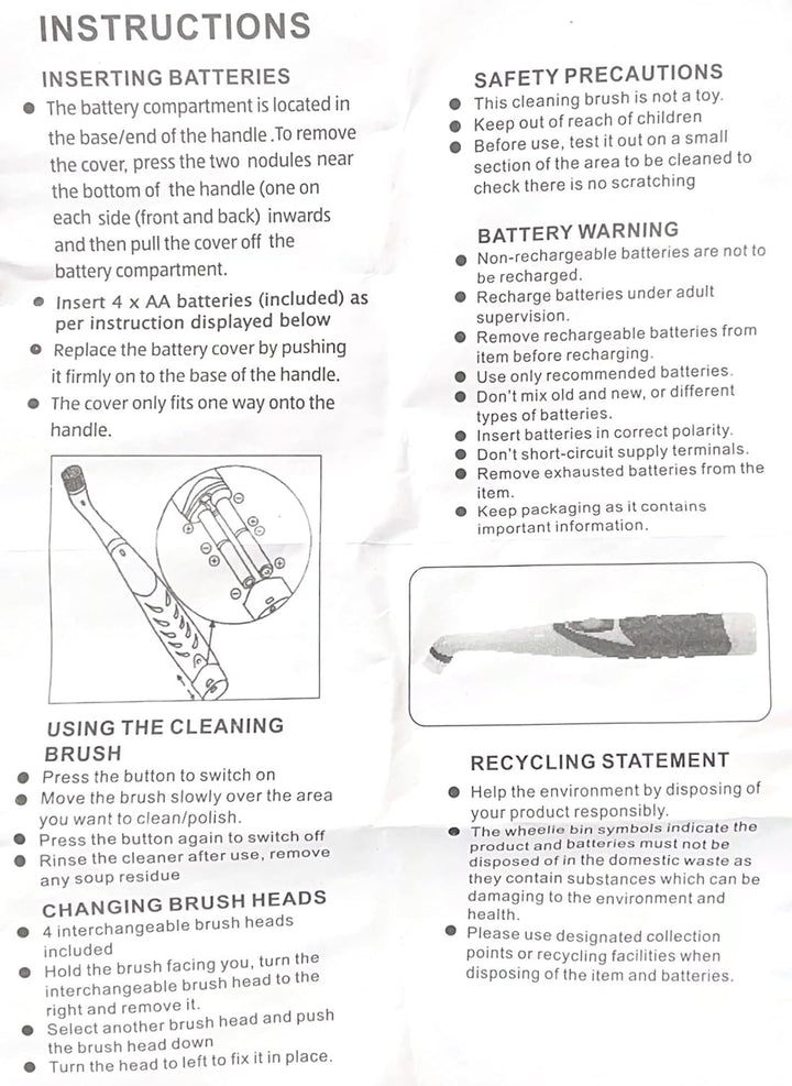 Stardrops - The Pink Stuff Miracle Scrubber Kit with Electric Tool & 4 Brush Heads