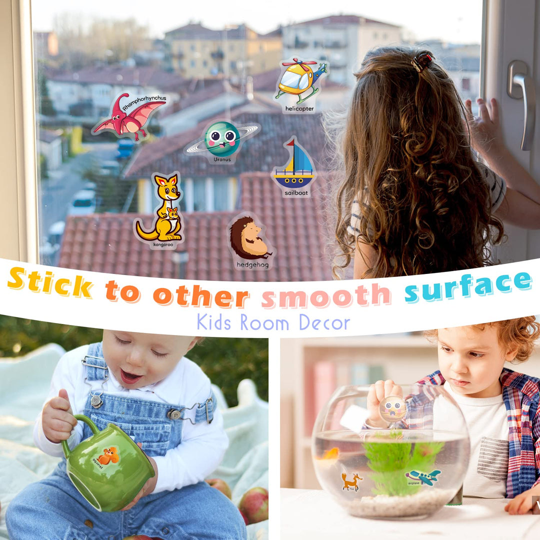 GUYUCOM 4 Pack Reusable Sticker Books - Educational DIY Toys for Kids Ages 1-8