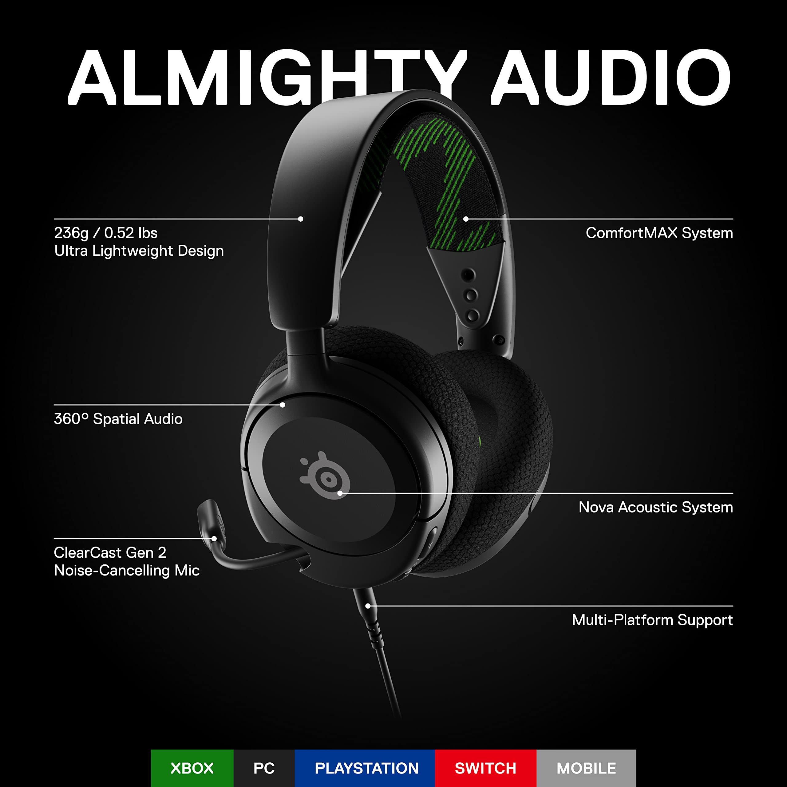SteelSeries Arctis Nova 1X - Multi-Platform Gaming Headset - Hi-Fi Driver - 3