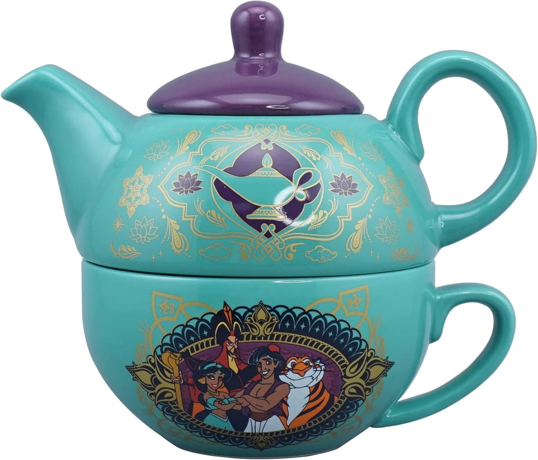 Disney - Aladdin Tea for One Set Black Teapot and Cup Set with Character Illustrations