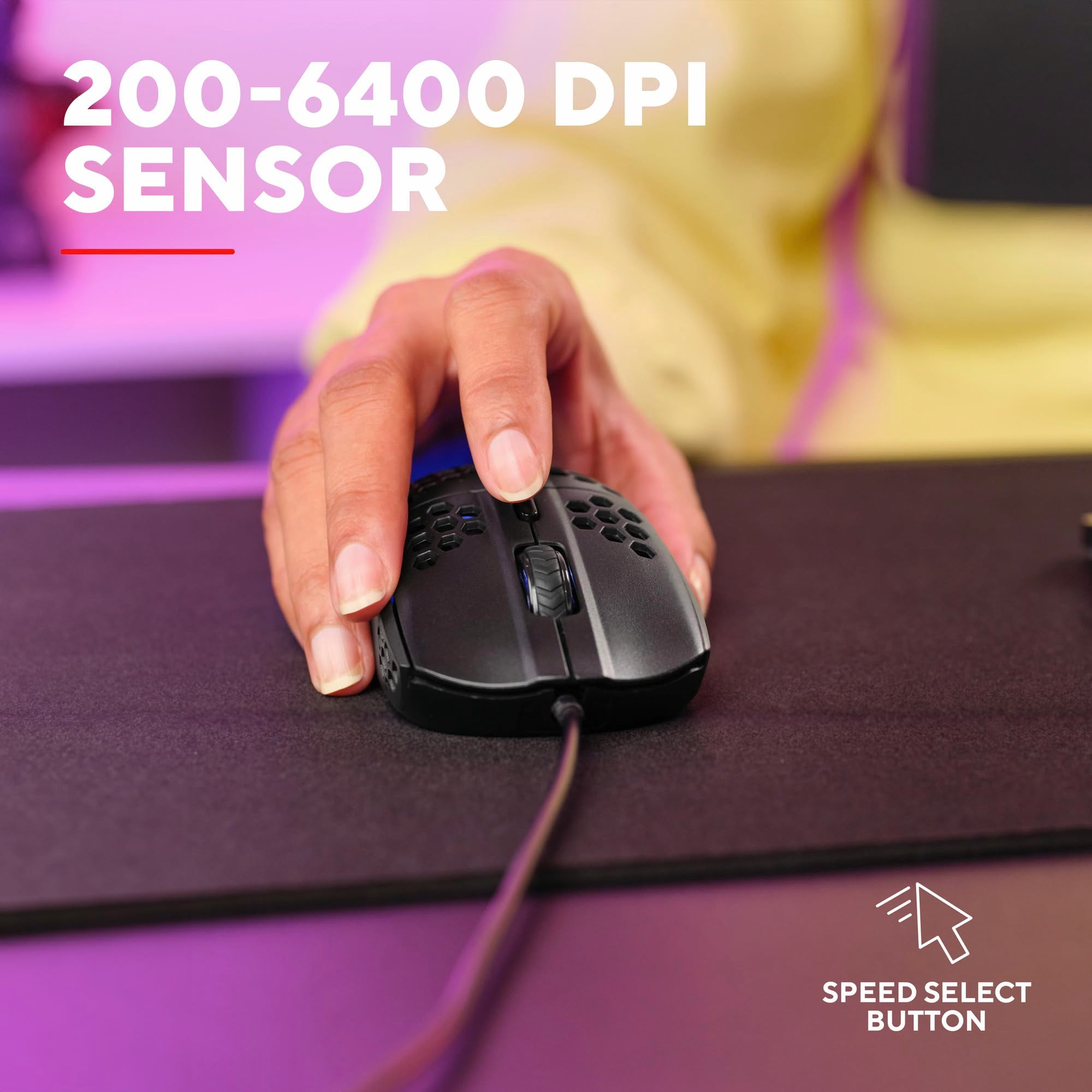 Trust Gaming GXT 928 Helox Superlight Wired Gaming Mouse 65g with RGB Lighting & Adjustable DPI 15