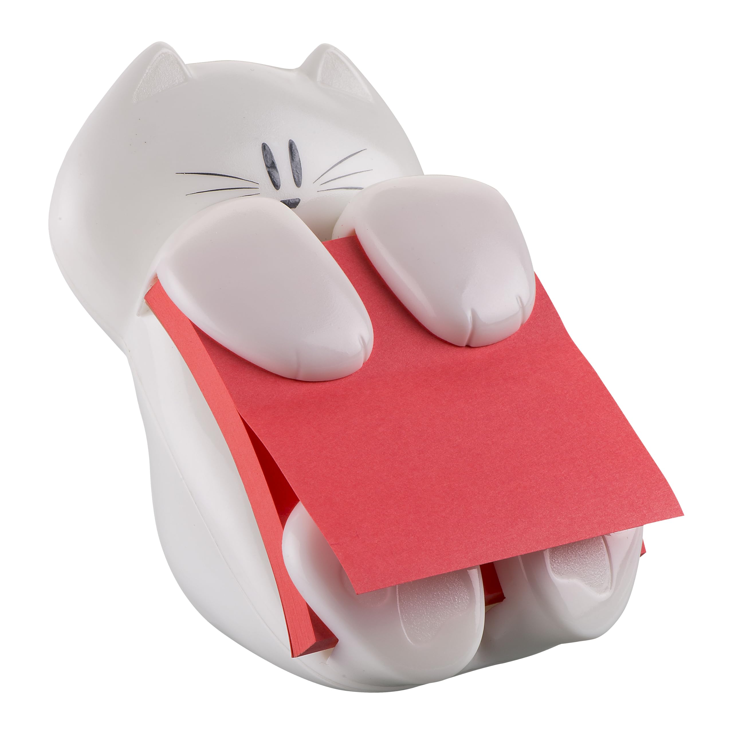 Post-it Z-Notes Dispenser - Cat Shape, Pink | 1 Pad (90 Sheets) | 76mm x 76mm