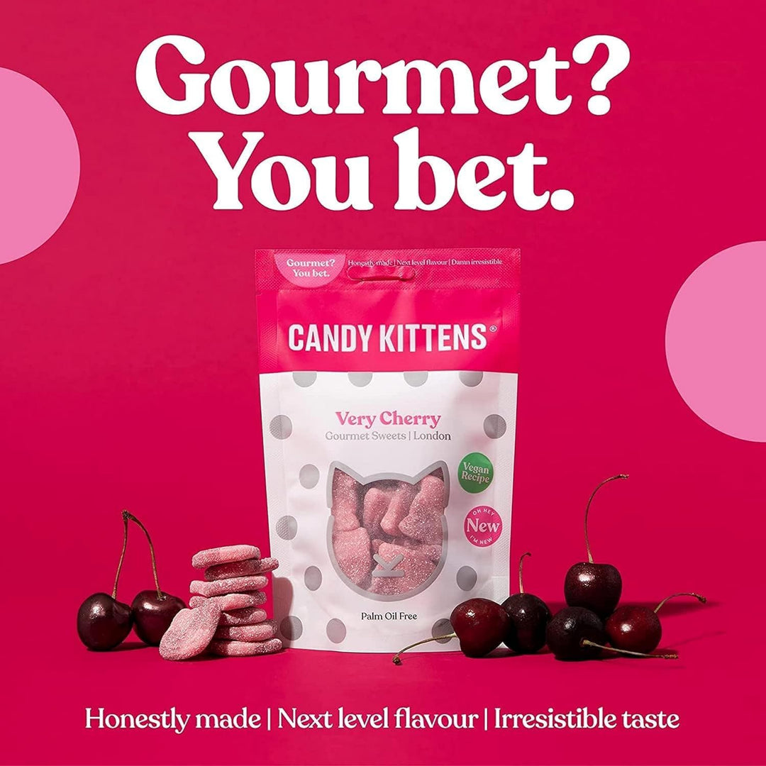 Candy Kittens THE OG Vegan Chewy Sweets Bundle (4 x 140g) - Wild Strawberry, Sour Watermelon, Eton Mess & Very Cherry