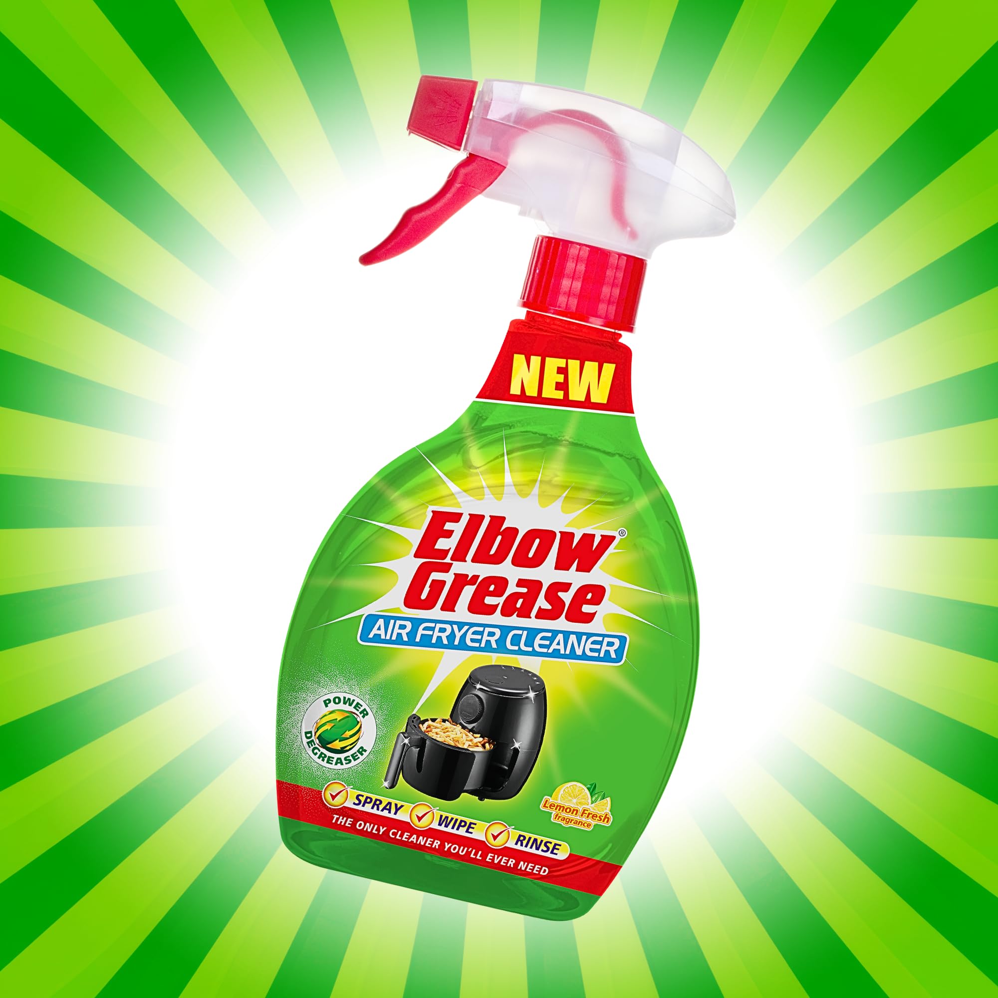 Elbow Grease Air Fryer Cleaner Spray - Cuts Grease & Grime | Lemon Scent | 500ml 8