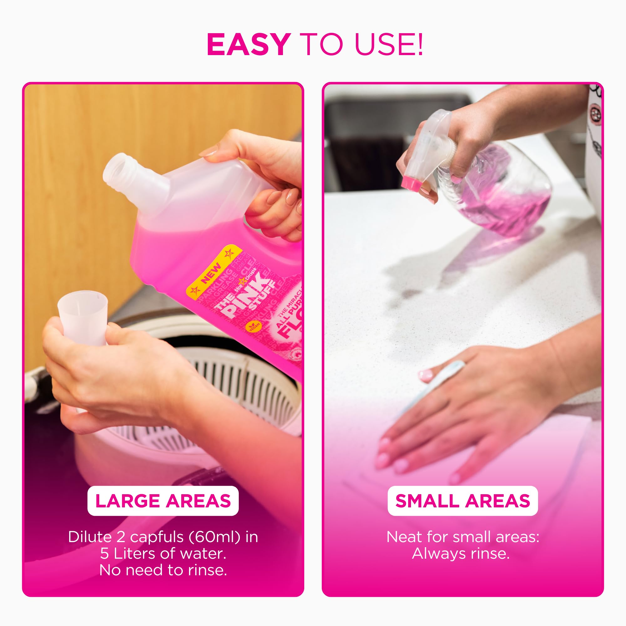 Stardrops Pink Stuff All Purpose Floor Cleaner - Concentrated Formula | 1 Litre 5