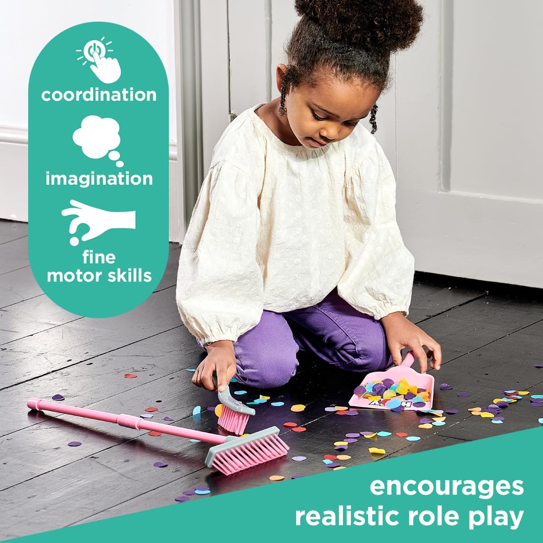 Casdon Hetty Brush Set - Child-Friendly Cleaning Toy for Ages 3+ | Includes Broom, Dustpan & Brush 3