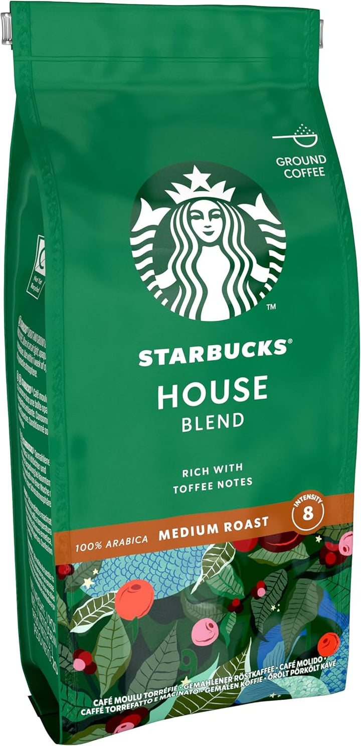 STARBUCKS House Blend Medium Roast Ground Coffee 200g (Pack of 6)