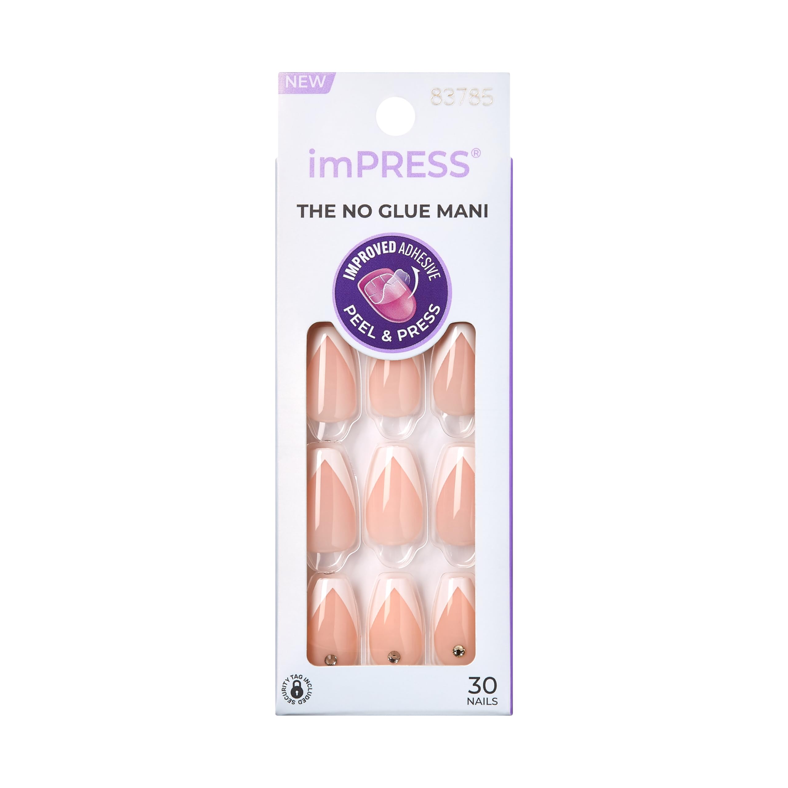 KISS imPRESS Nails - So French | Medium Coffin | Pink Gel | 33 Ct.
