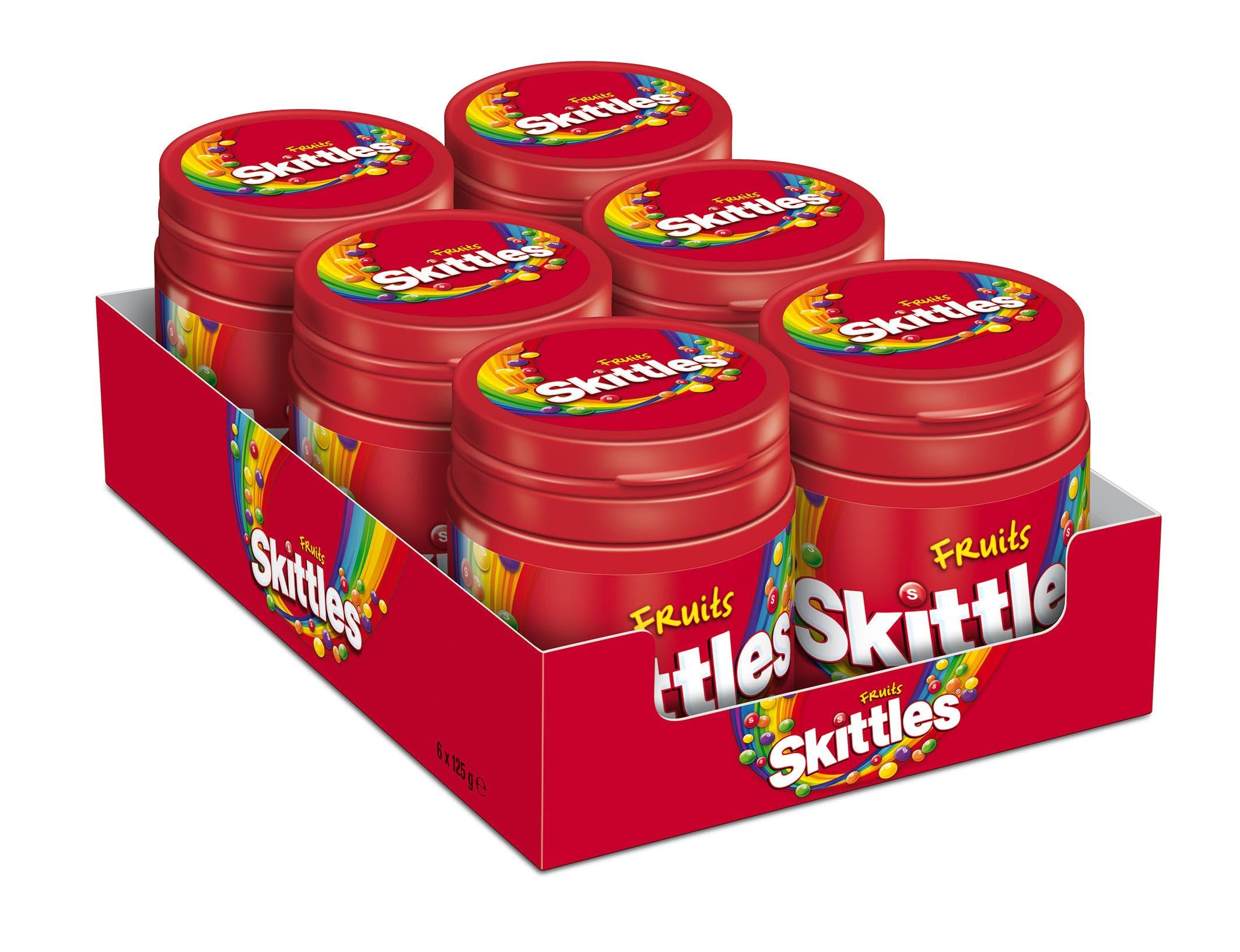 Skittles Fruit Chewy Sweets Bottle - 6 Pack of 125g Bottles | Vegan Friendly 1