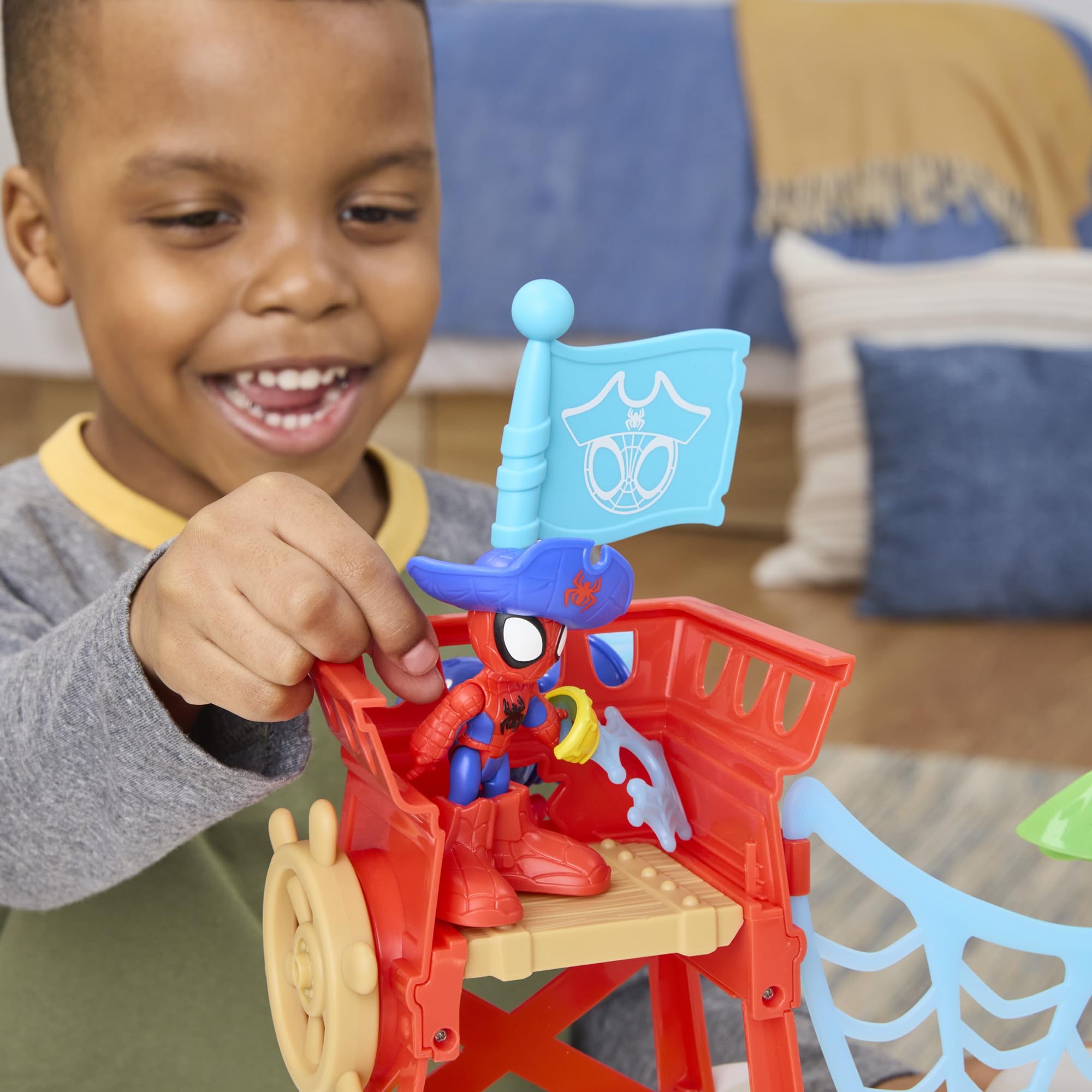 Marvel Spidey and his Amazing Friends Water-Webs Spidey Island Playset with 2 Figures - Ages 3+ 6