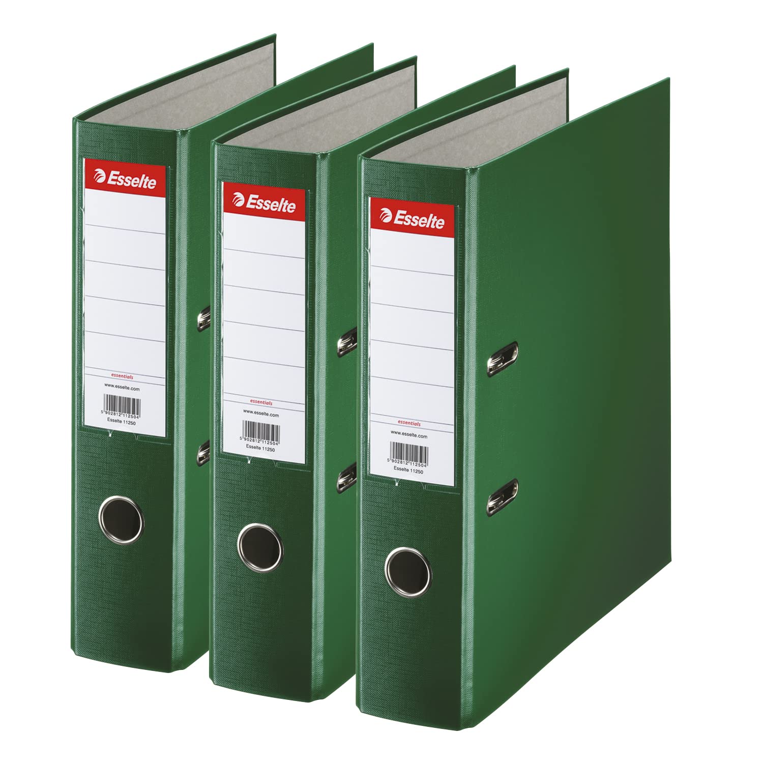 Esselte A4 Lever Arch Files - Green, 3 Pack, 75mm Spine, 550 Sheet Capacity (624293) 1