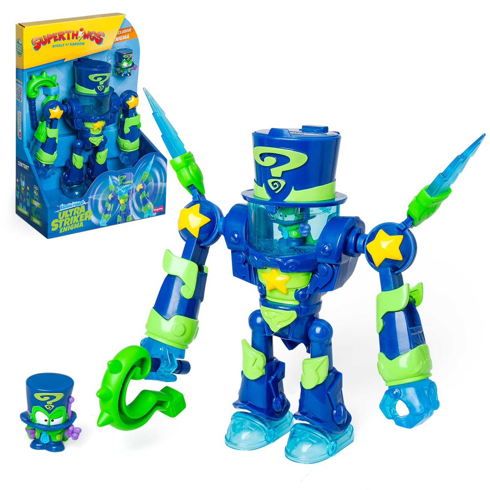 SUPERTHINGS RIVALS OF KABOOM Enigma's Ultra Striker Robot Playset | Exclusive Enigma Figure | Ages 3+