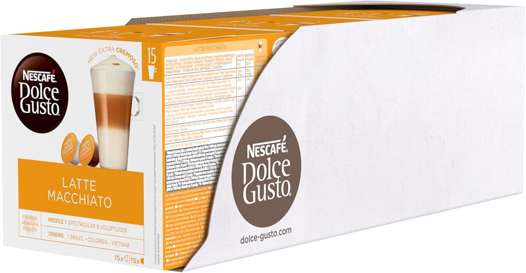NESCAFÉ Dolce Gusto Latte Macchiato Coffee Pods (Pack of 3, 90 Capsules)