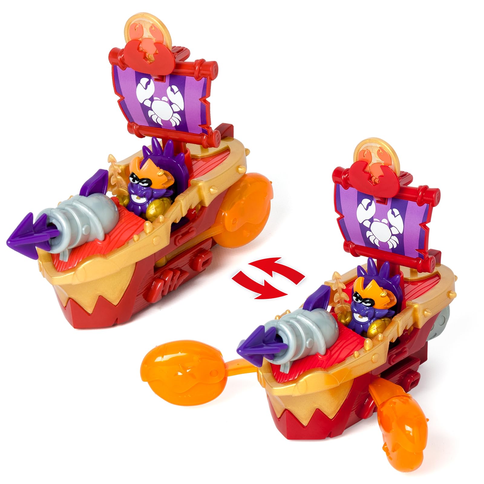 PIRATIX ADVENTURE WORLD Sea Crusher Pirate Ship - Crab Design | Multicoloured Plastic 2