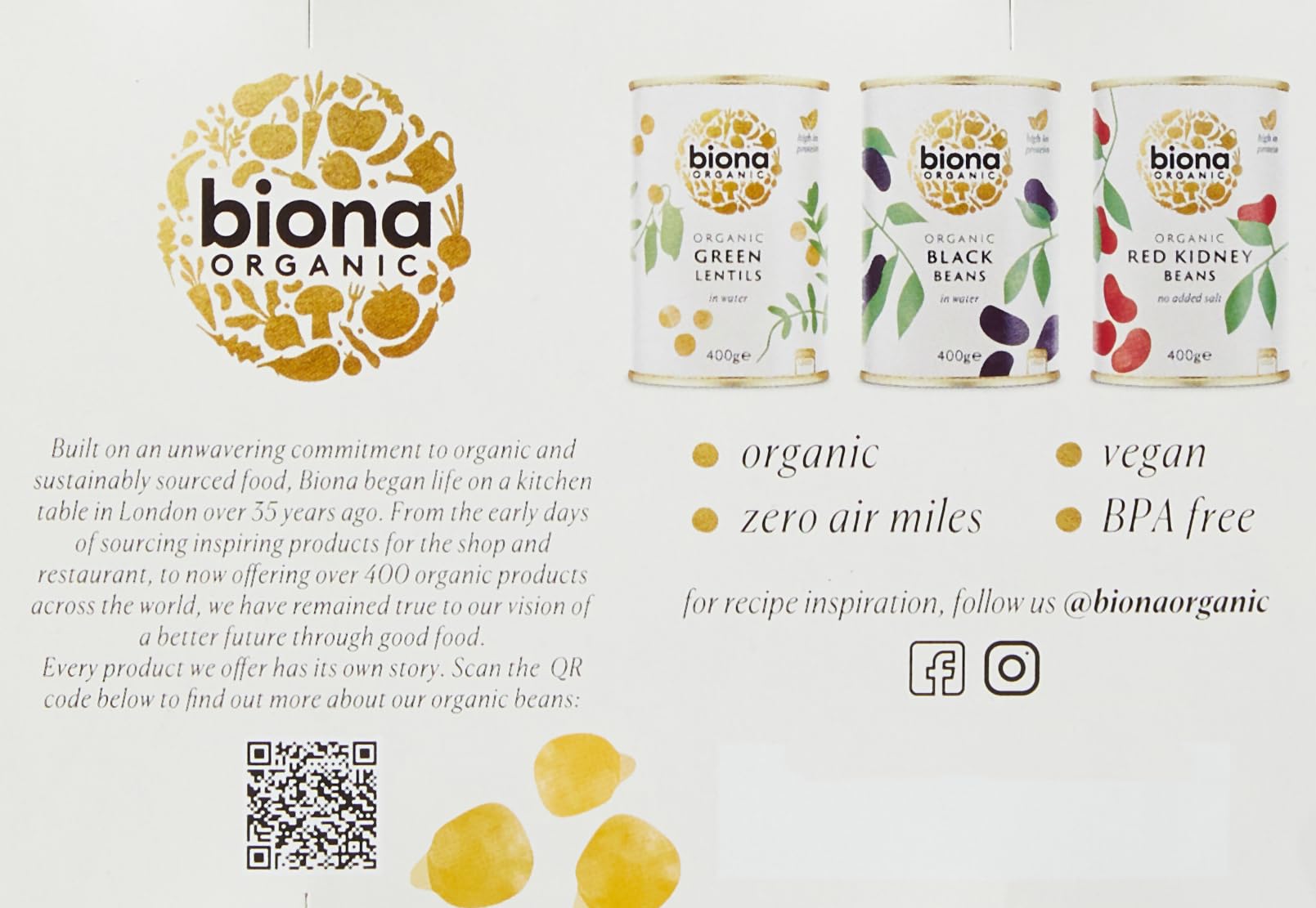Biona Organic Chick Peas - 4 x 400 g Pack | Certified Organic | Source of Fibre & Protein 2