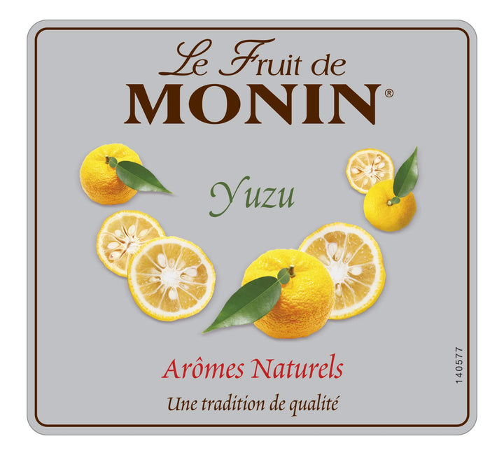 Monin Yuzu Fruit Mix Puree 1L - Vegan, Allergen-Free Citrus Syrup for Cocktails, Smoothies & Mocktails