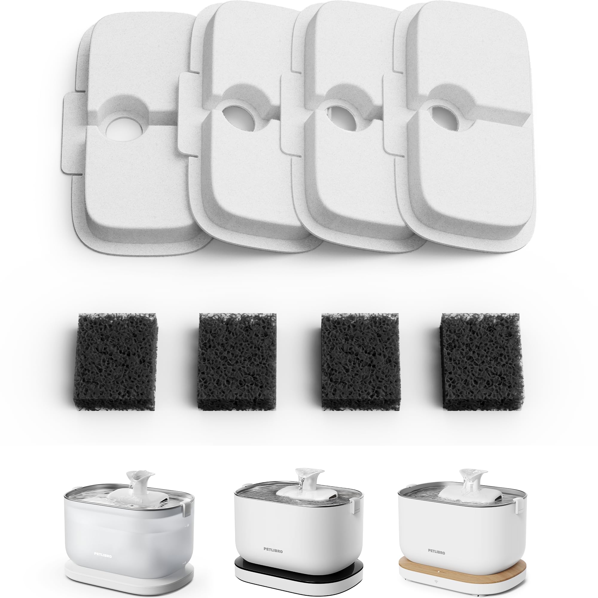 PETLIBRO Replacement Filters for Dockstream Battery Operated Cat Water Fountain | 4 Pack