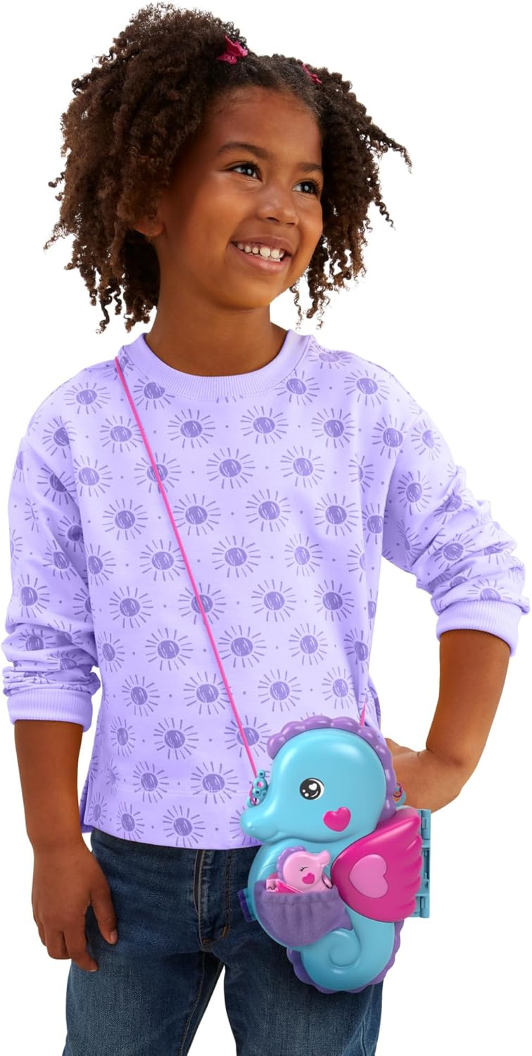 Polly Pocket 2-in-1 Daddy & Me Seahorse Playset with Dolls, Pets & 13 Accessories - Ages 4+ 2