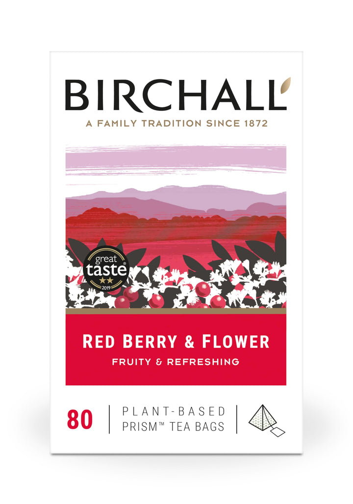 Birchall Red Berry & Flower Tea Gift Set - Caffeine Free Herbal Tea with Hibiscus & Strawberries