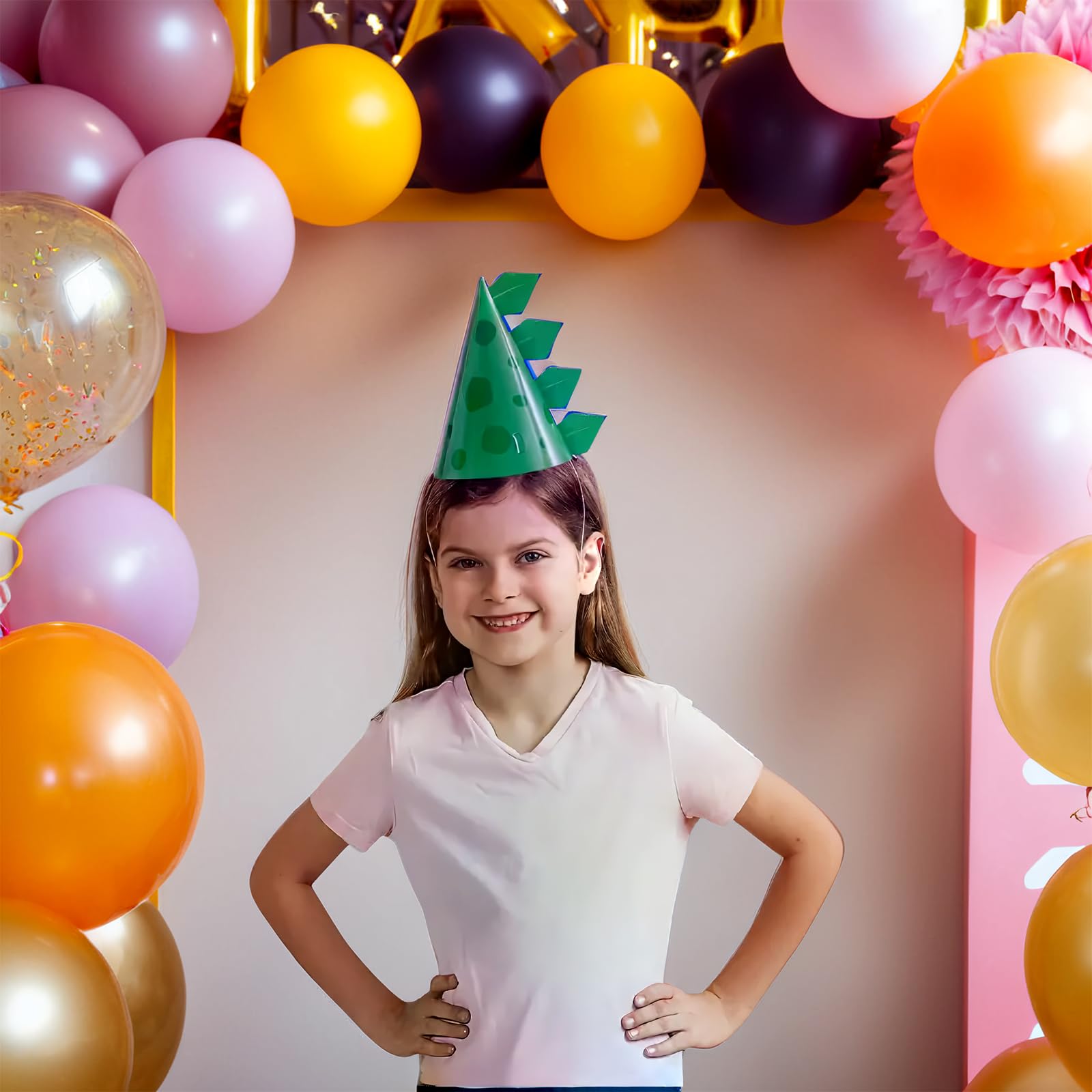 Unique Dino-Riffic Party Hats - Blue & Green Dinosaur Theme | 8 Count | Paper 3