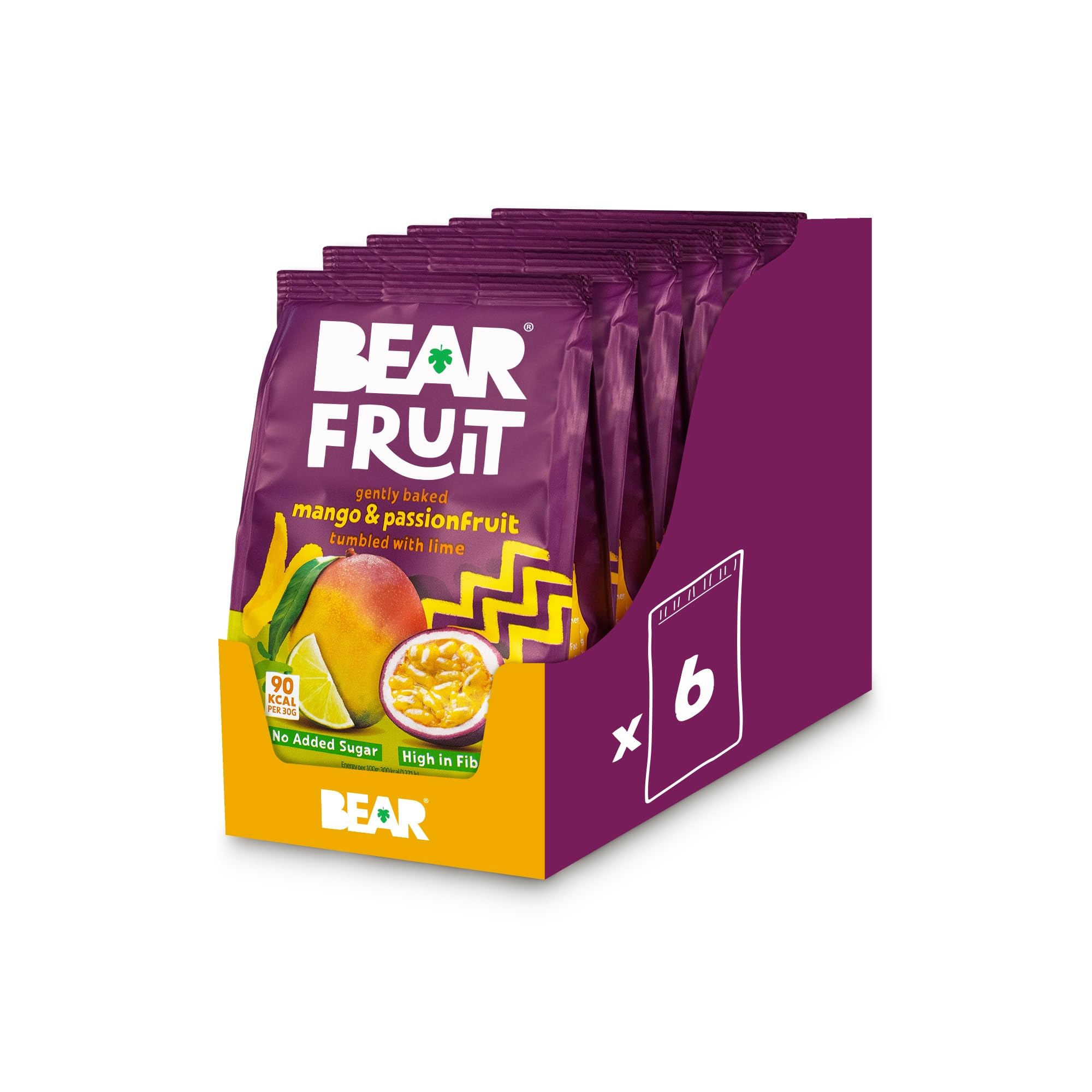 BEAR Fruit Mango & Passionfruit Sharing Pack - 7 Pouches of Gently Baked Fruit, 85g Total 1