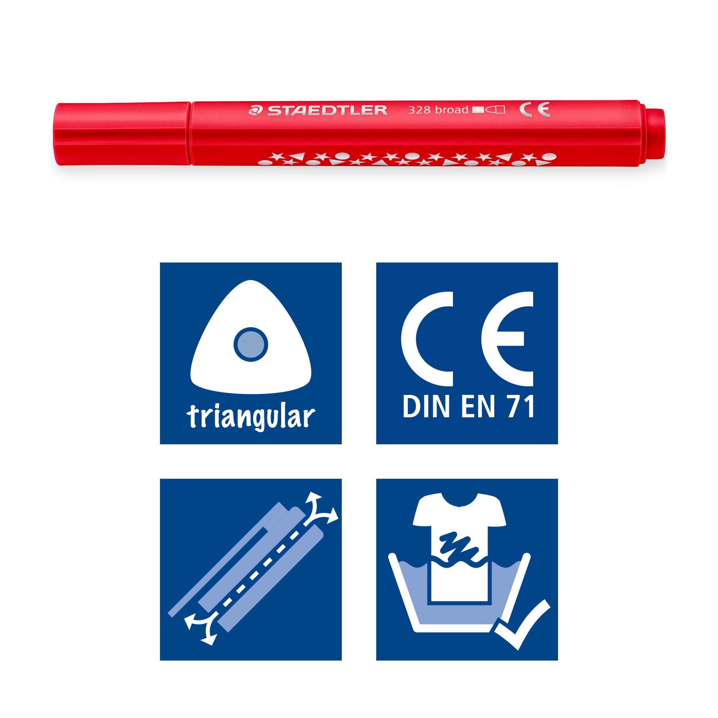 STAEDTLER Noris Jumbo Colouring Markers - Chunky Triangular Barrel | Washable Ink | 12 Assorted Colours 5