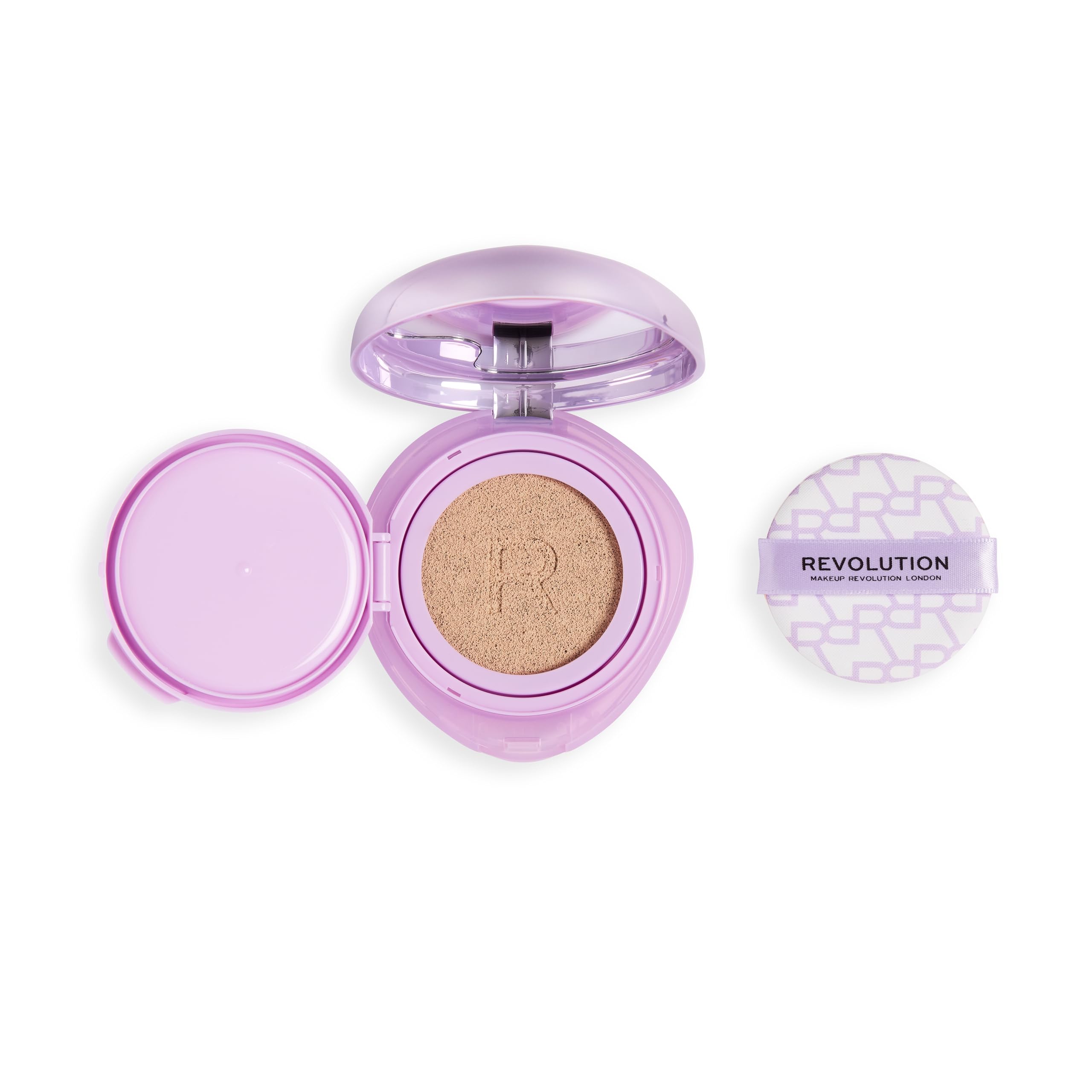 Revolution Beauty London Superdewy Cushion Foundation - Buildable Coverage, Radiant Finish | Fair Neutral 2
