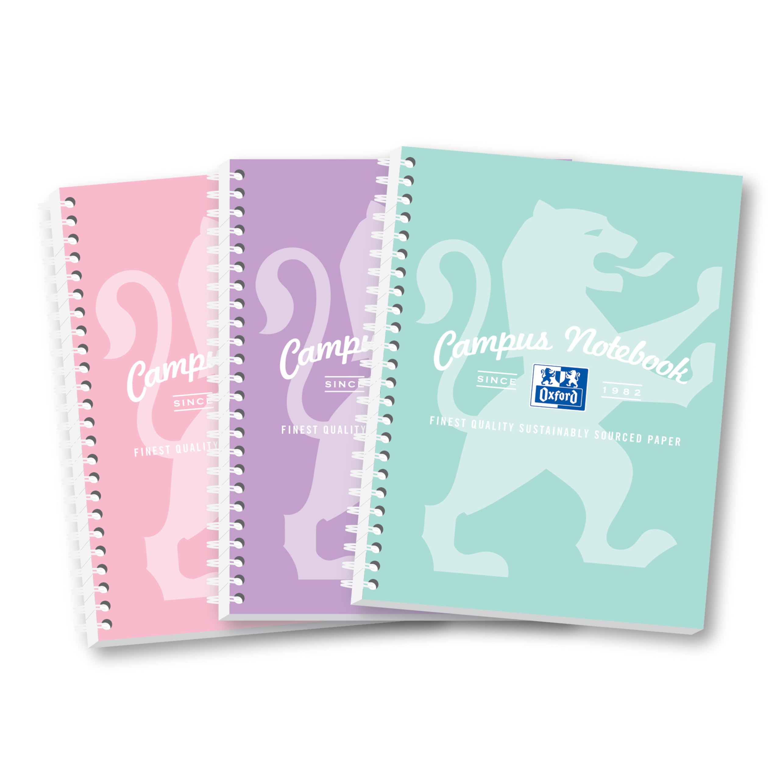 Oxford Campus Pastel A5 Notebooks - Lined, 140 Pages, Assorted Colors (3 Pack) 1