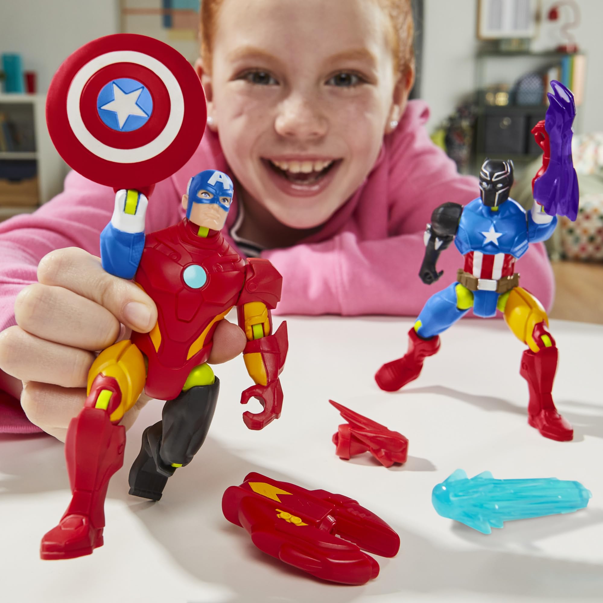 Marvel MixMashers Captain America Action Figure - Interchangeable Parts | 12 cm Size 8