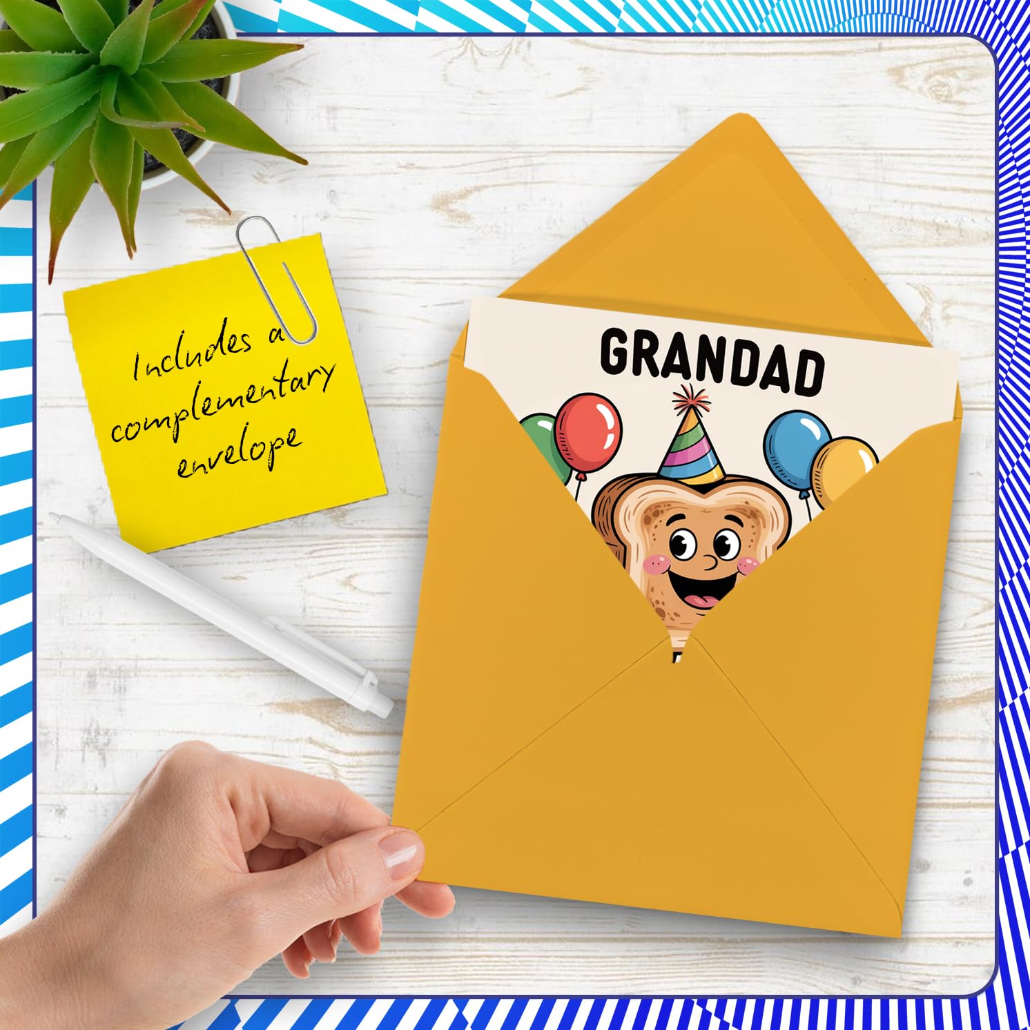 Stuff4 Grandad Birthday Card - A Little Toast To You | 145mm x 145mm | Blank Inside 5