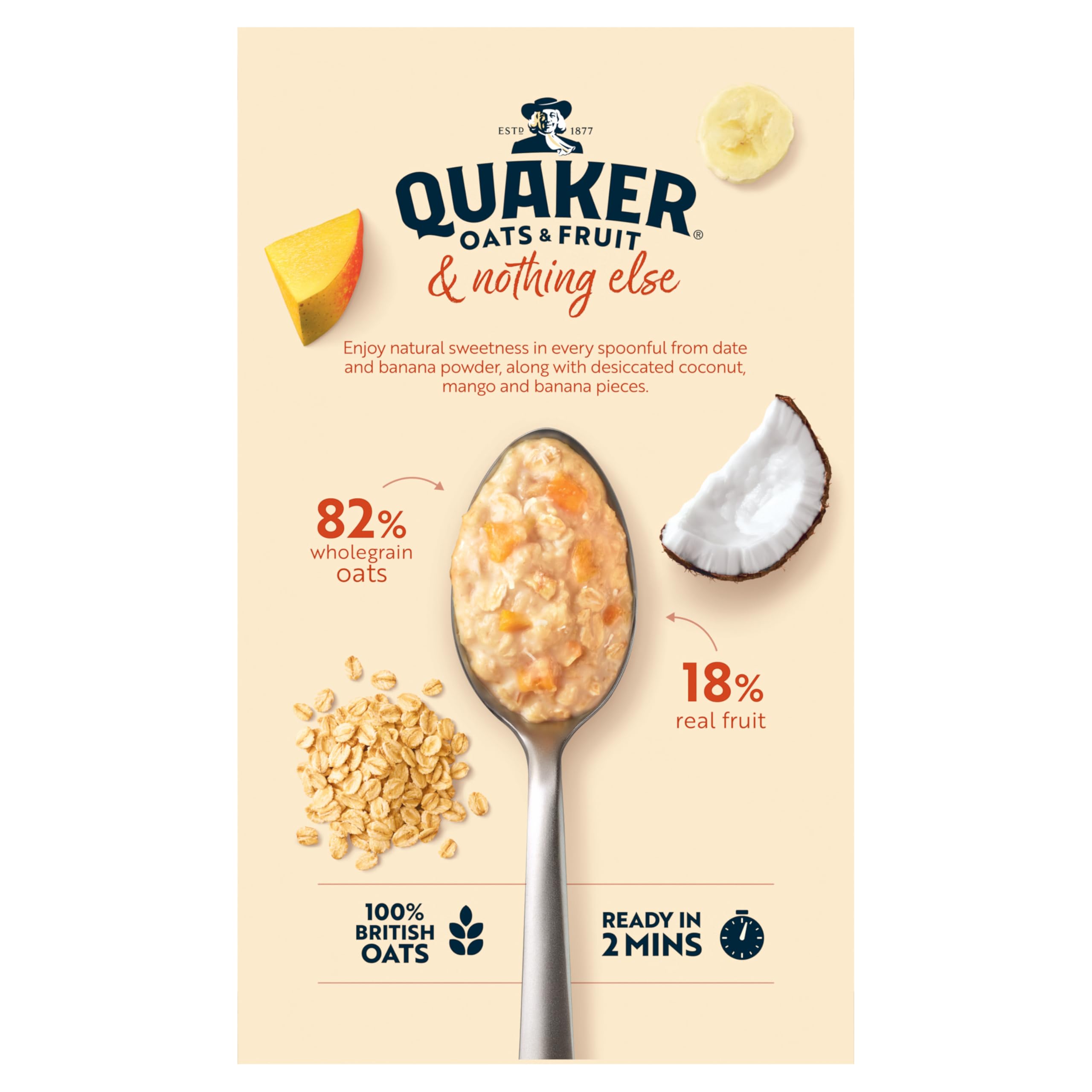Quaker Oats & Fruit with Exotic Fruits Porridge Sachets - 8 Porridge Sachets (264g) 5
