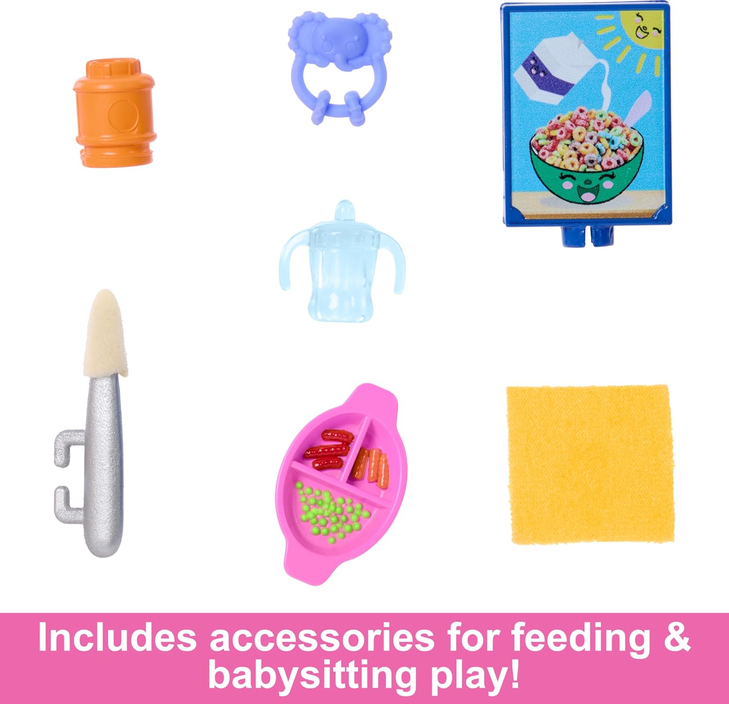 Barbie Skipper Babysitters Inc. Doll & Playset - 10-Piece Interactive Feeding Set for Kids 2