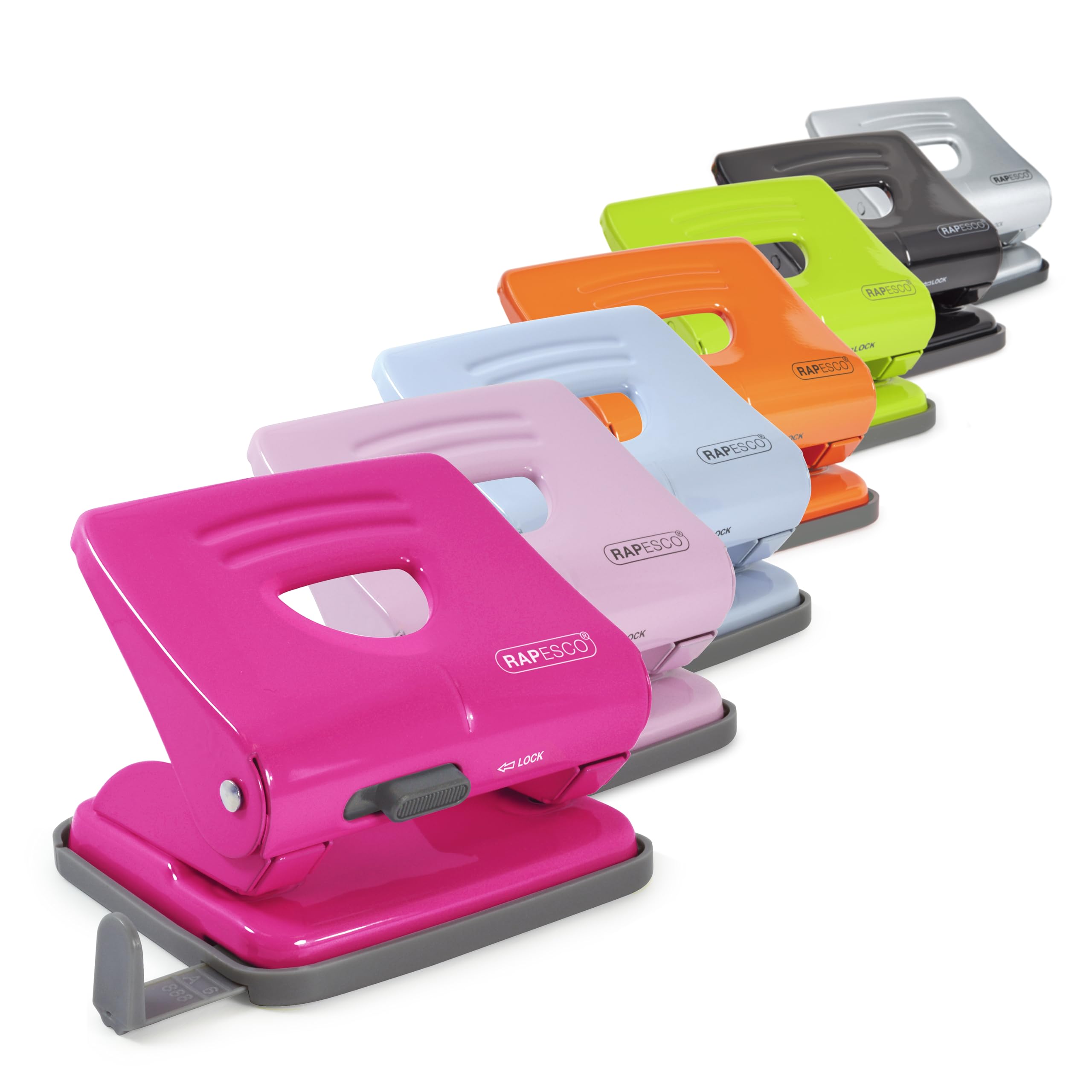 RAPESCO 1359 2-Hole Metal Punch - 25 Sheet Capacity | Powder Blue | 80mm Distance 5