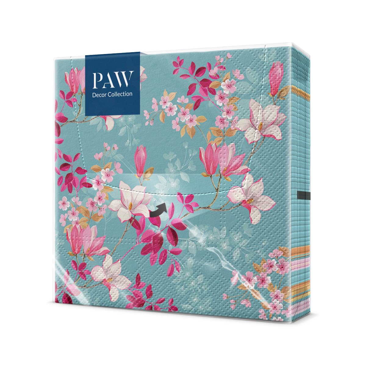 PAW Decor Collection Napkins - 3-Ply, Magnolia Pattern | 33 x 33 cm | 20 Count 1