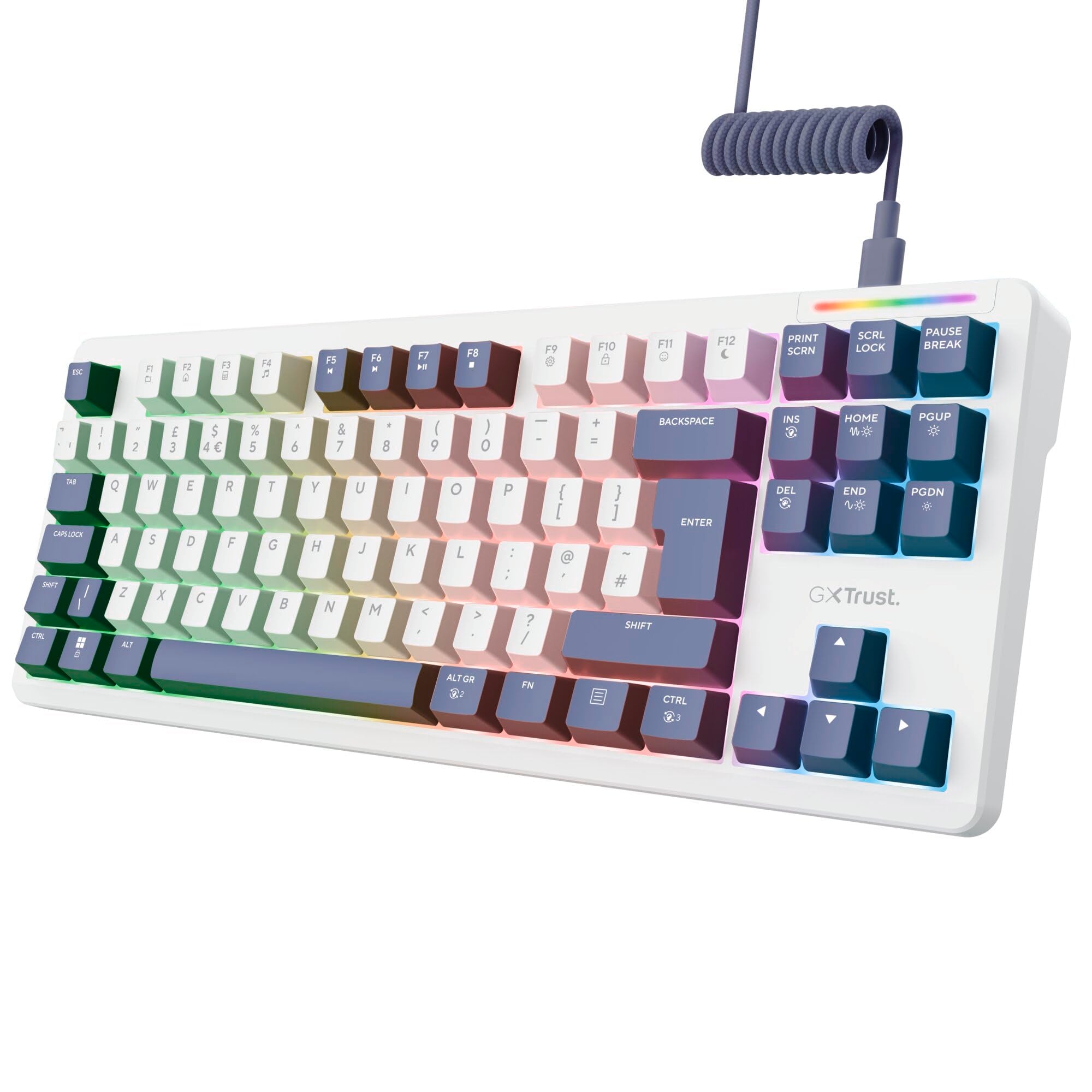 Trust Gaming GXTrust 872 Xyra TKL Mechanical Keyboard - Gasket Mount, Hot-Swappable, RGB Backlit, UK Layout