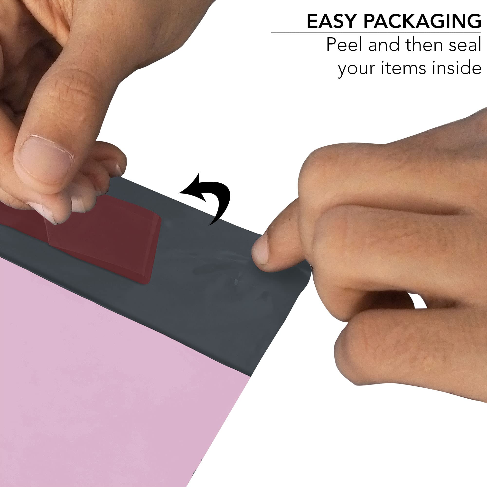 iSOUL Plastic Mailing Bags - 12 x 16 inch, Baby Pink, 100 Count | Water Resistant Self-Seal 2