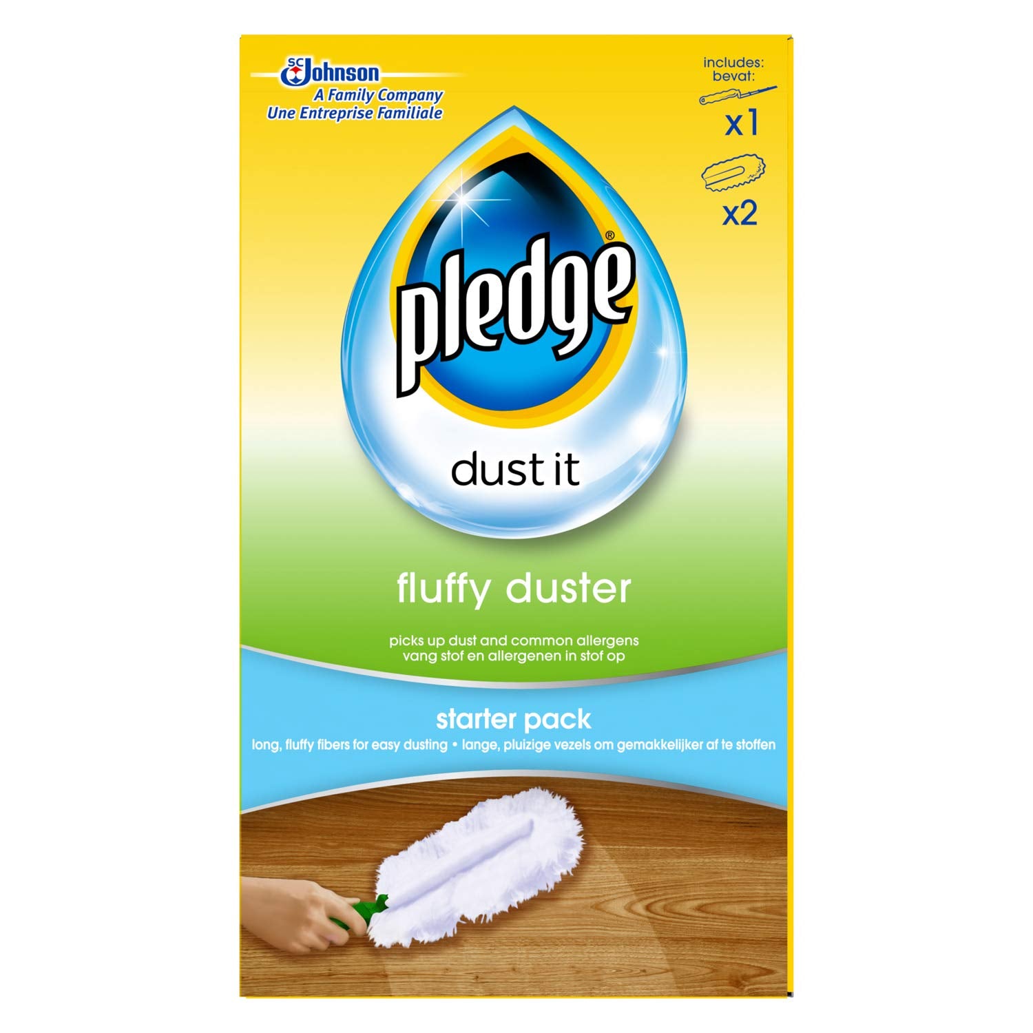 Pledge Duster Starter Kit - Multi-Surface Cleaner with Long Fluffy Fibres for Dust, Dirt & Lint 1