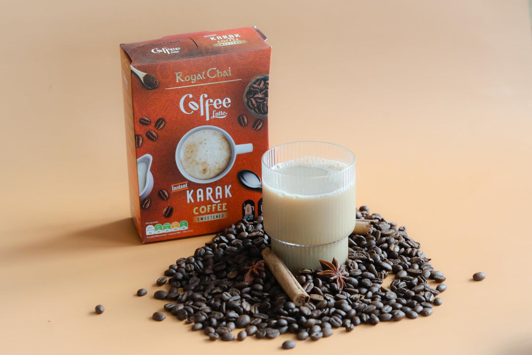 Royal Chai Coffee Latte Karak Sweetened - 10 Single Serving Sachets