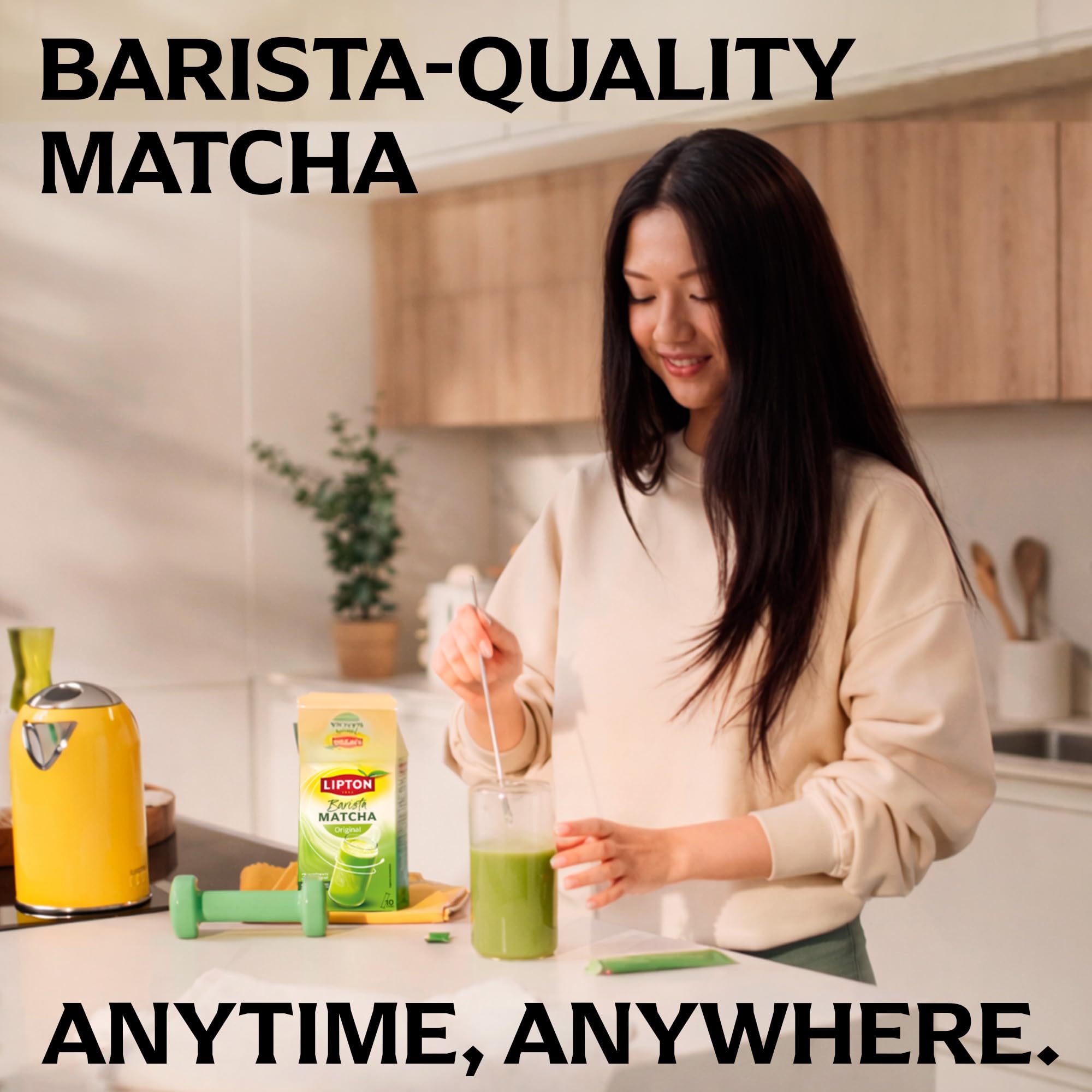 Lipton Barista Matcha Oat Latte - Instant Cafe-Style Drink Mix | 10 Sticks | No Added Sugar 7