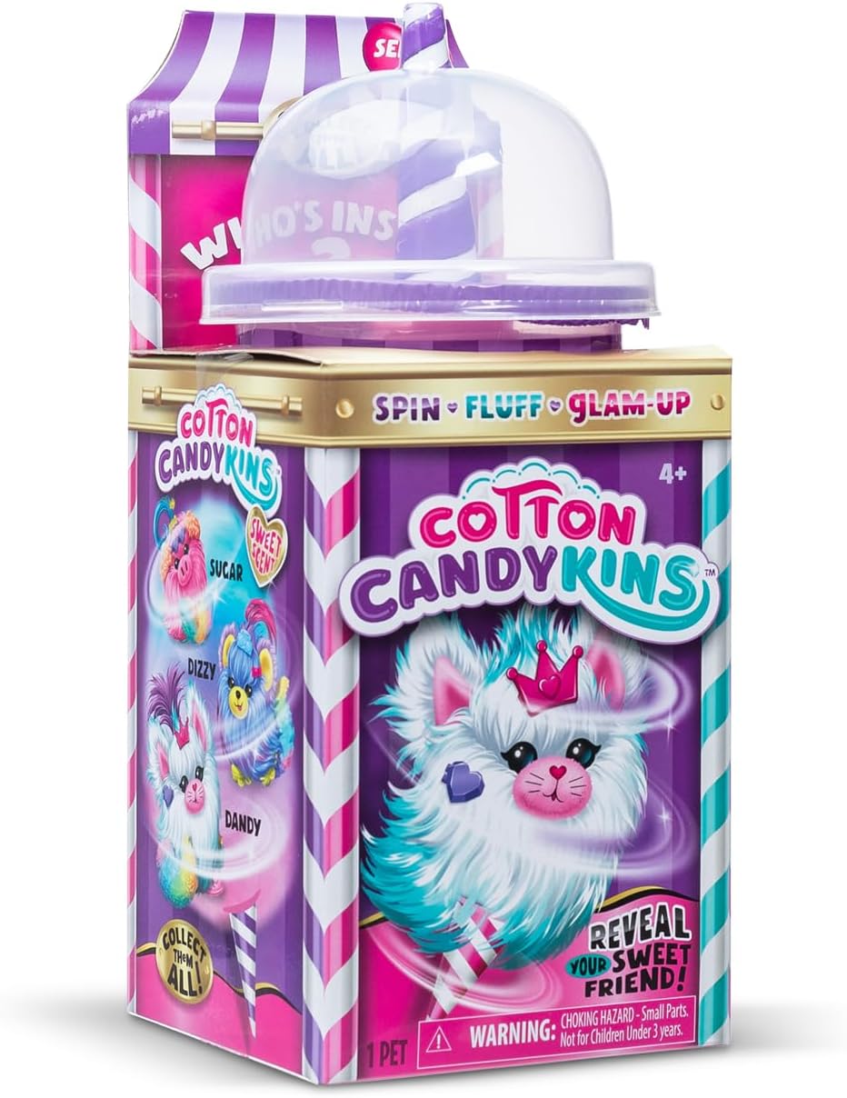 Cotton Candykins - Spin-to-Reveal Fluffy Plush Collectible with Styling Accessories 2
