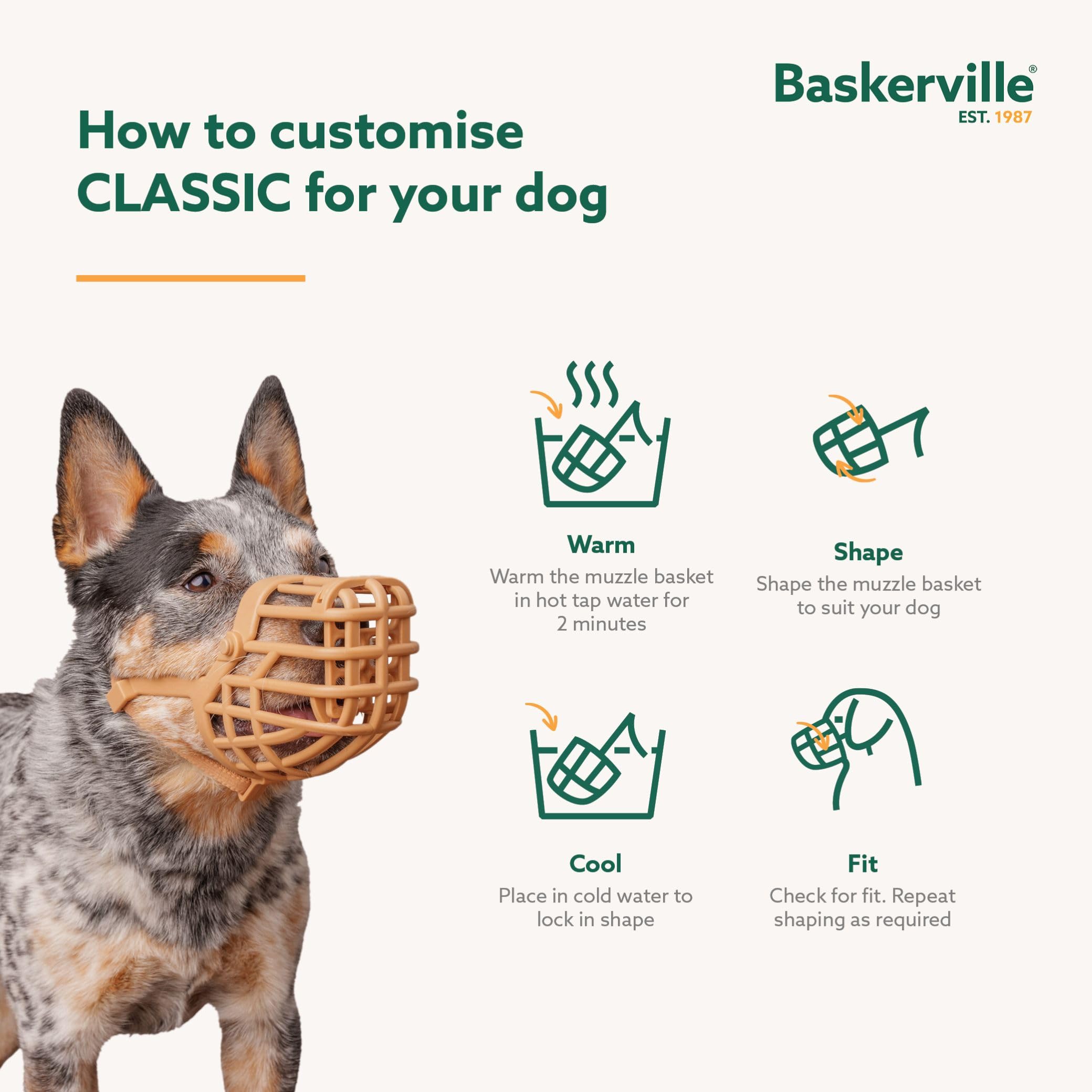 Baskerville Classic Basket Muzzle - Size 3 Brown | Prevents Biting & Scavenging | Dog Muzzle 6