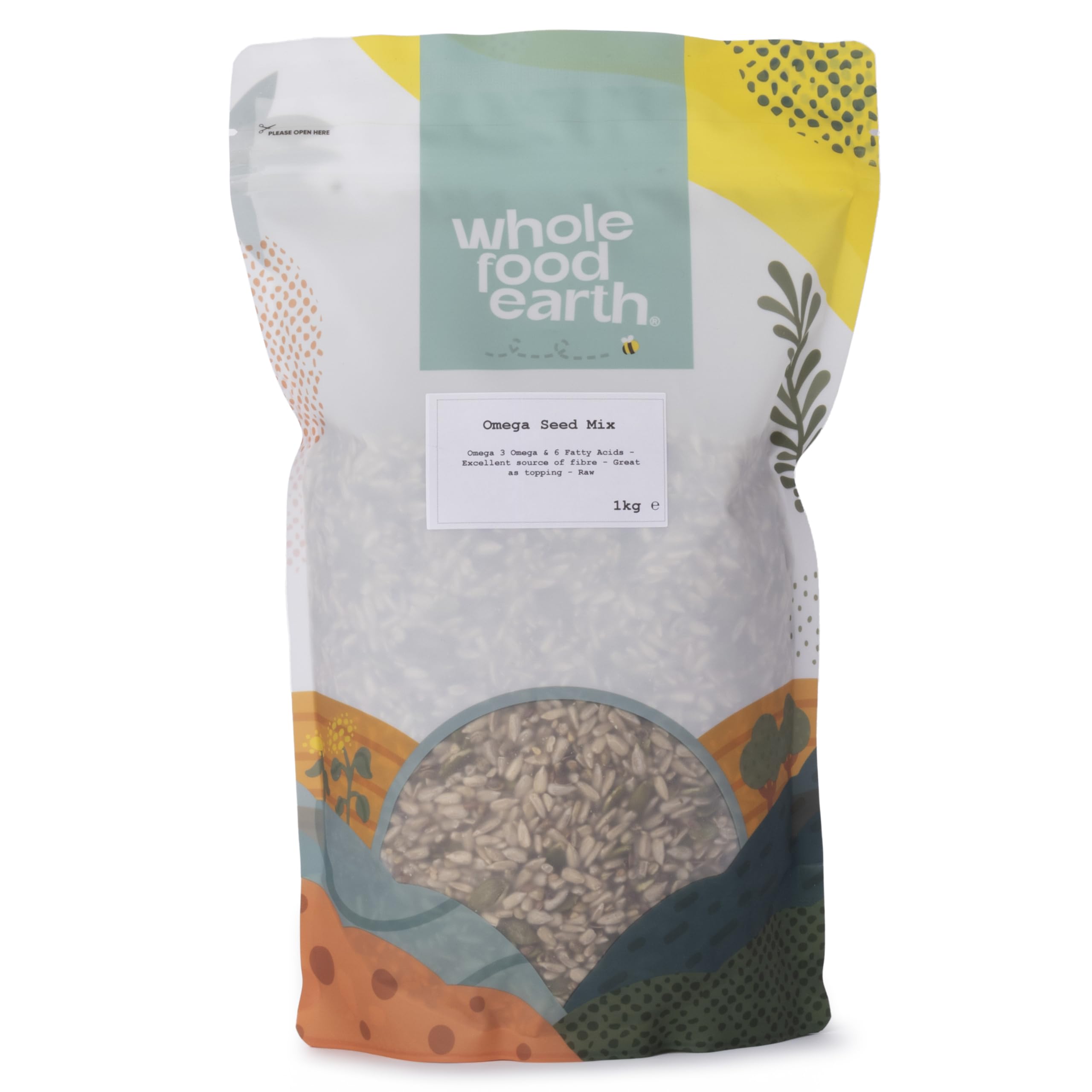 Wholefood Earth Omega Seed Mix - Protein & Fibre Rich Blend | 1kg 1