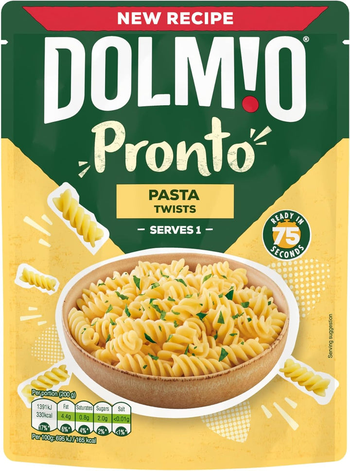 Dolmio Pasta Twists Microwave Fusili Pasta, Bulk Multipack 6 x 200g