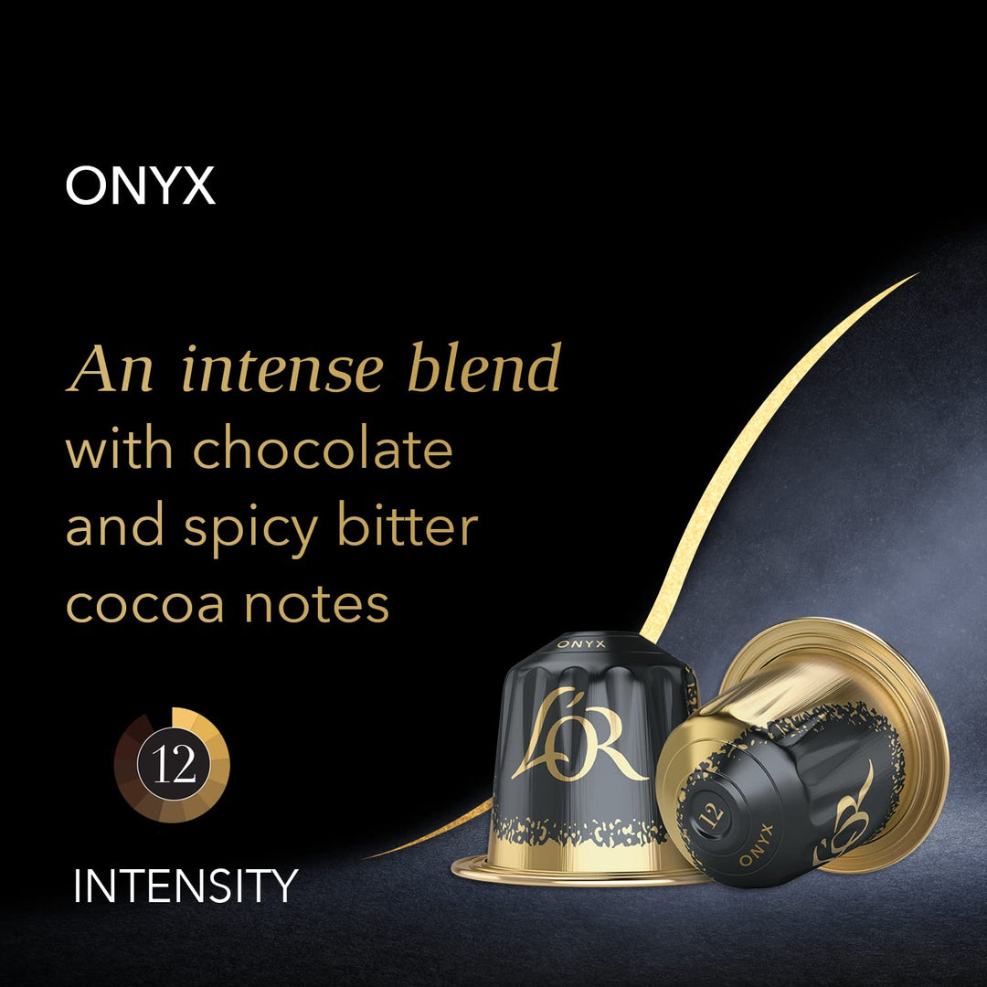 L'OR Espresso Onyx Coffee Pods x10 - Intensity 12 (Pack of 10, 100 Capsules)