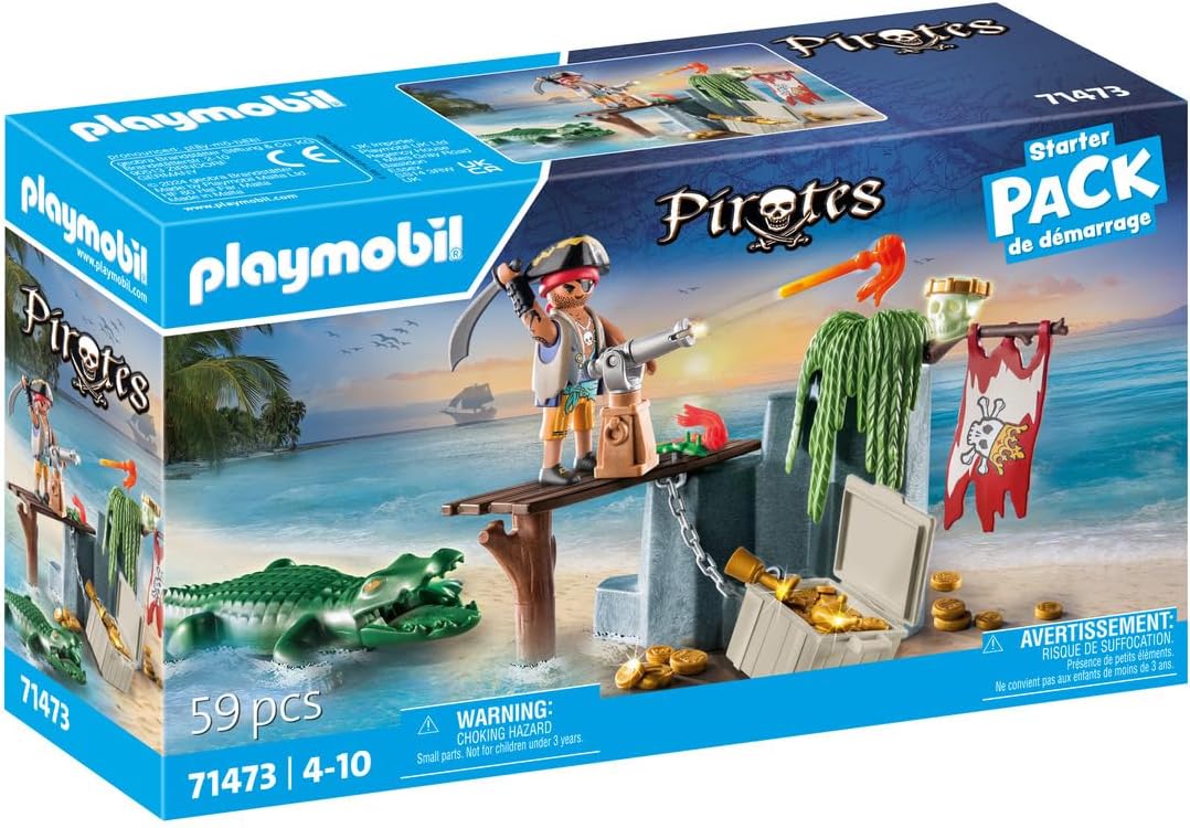 Playmobil 71473 Pirates: Pirate with Alligator Starter Pack - Fantasy Pirate World Playset for Ages 4+ 1