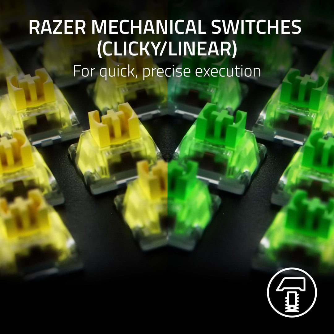 Razer BlackWidow V4 X - UK Mechanical Gaming Keyboard with Green Switches, 6 Macro Keys, Chroma RGB Lighting